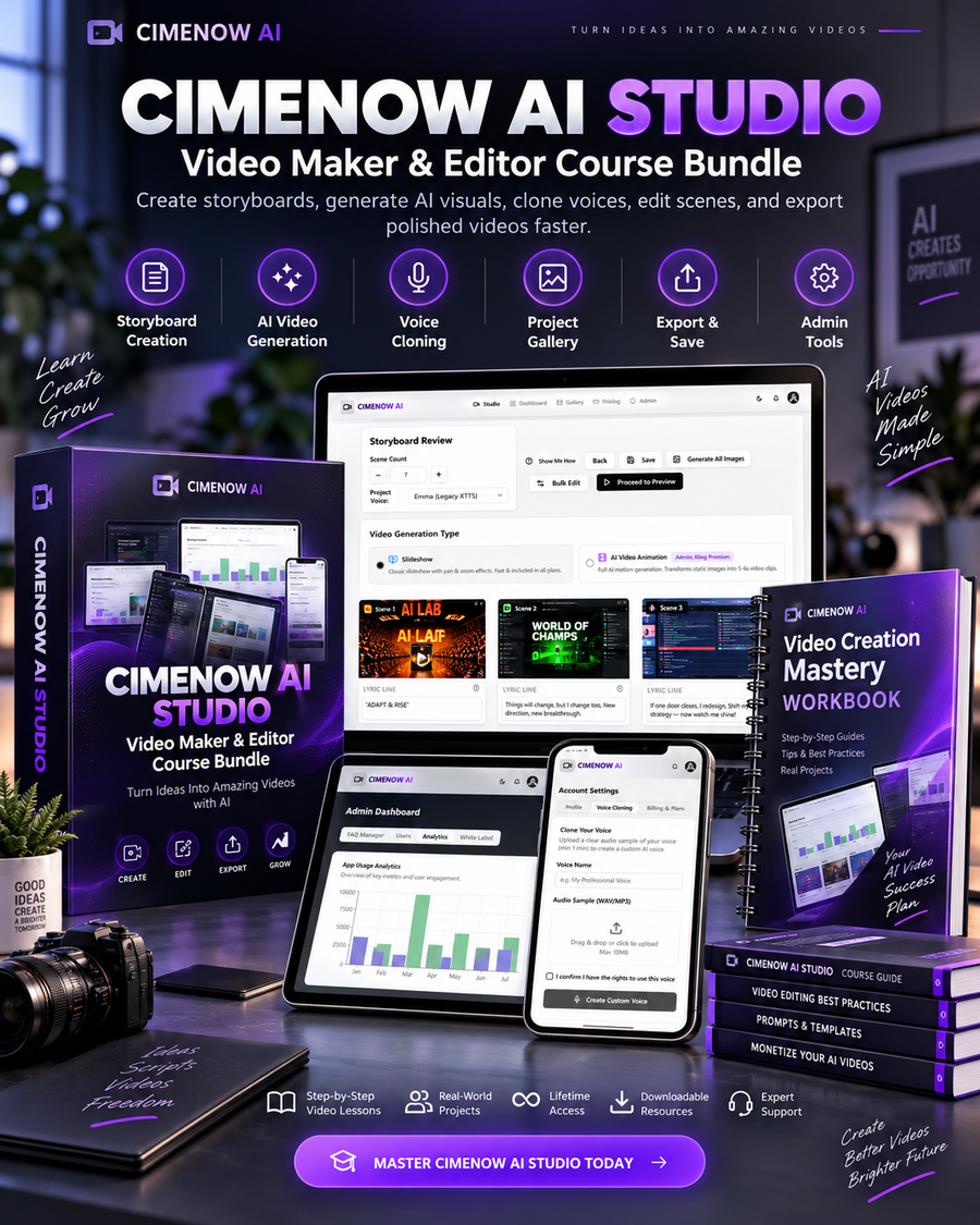CIMENOW AI Studio — Turn Text into Captivating AI Videos White Label APP