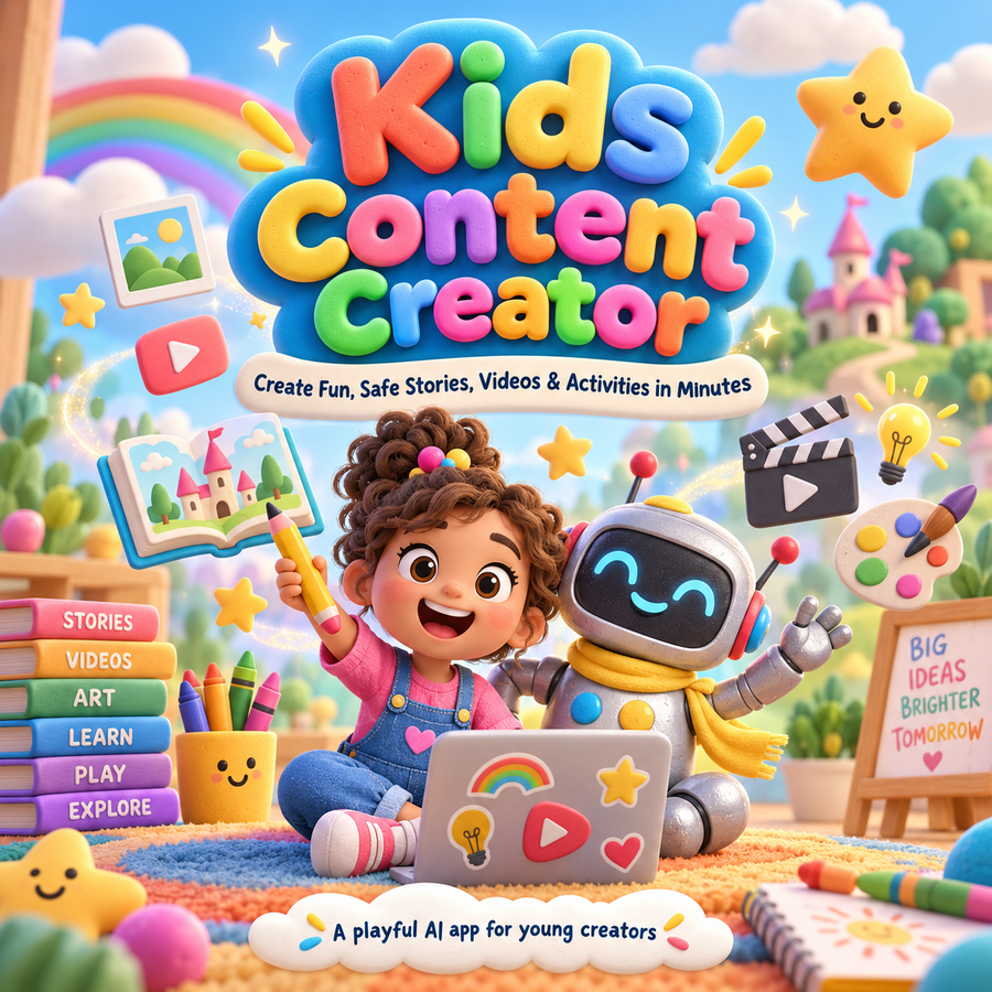  White Label children's app, digital product "Kids Content Creator." 