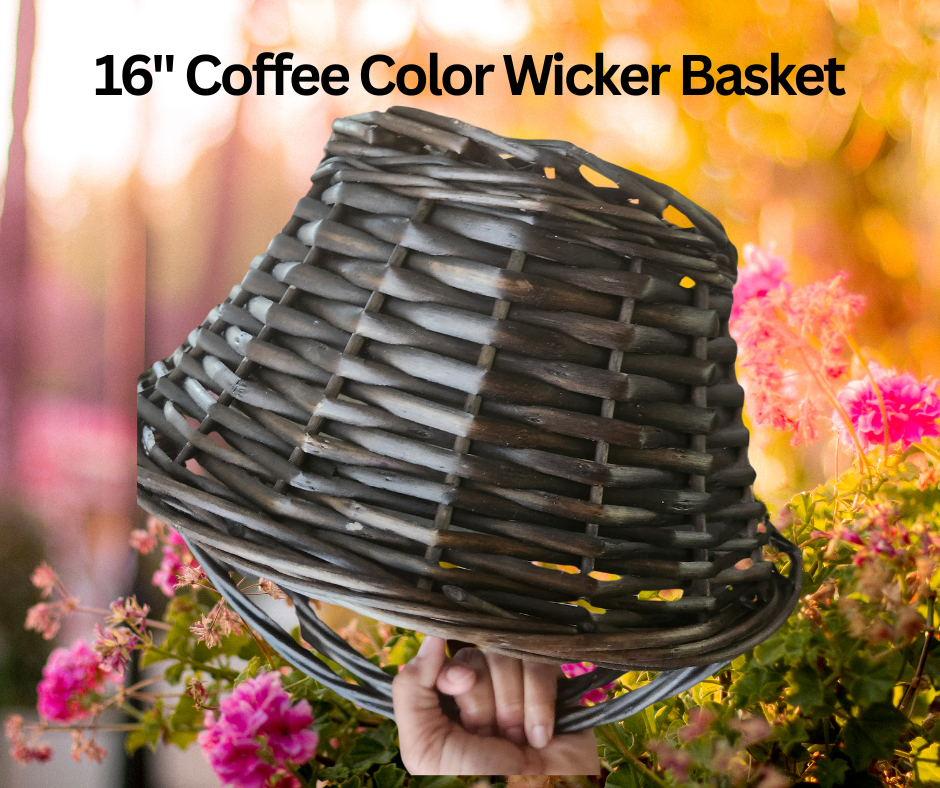 16" Coffee Color Wicker Basket with Handles Will Make a nice Easter Basket