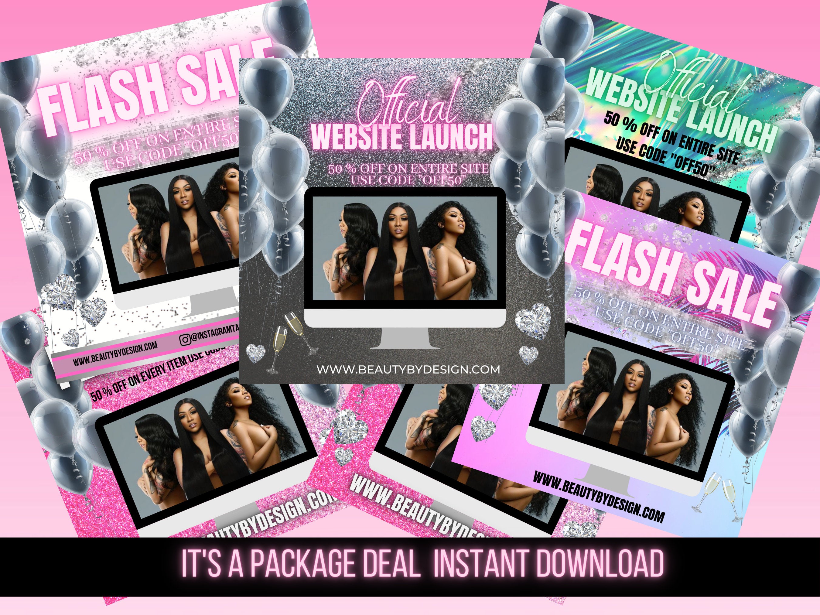 Social Media Flyers, Bundle Deal, Instant Download, Website Launch, Sale Flyer