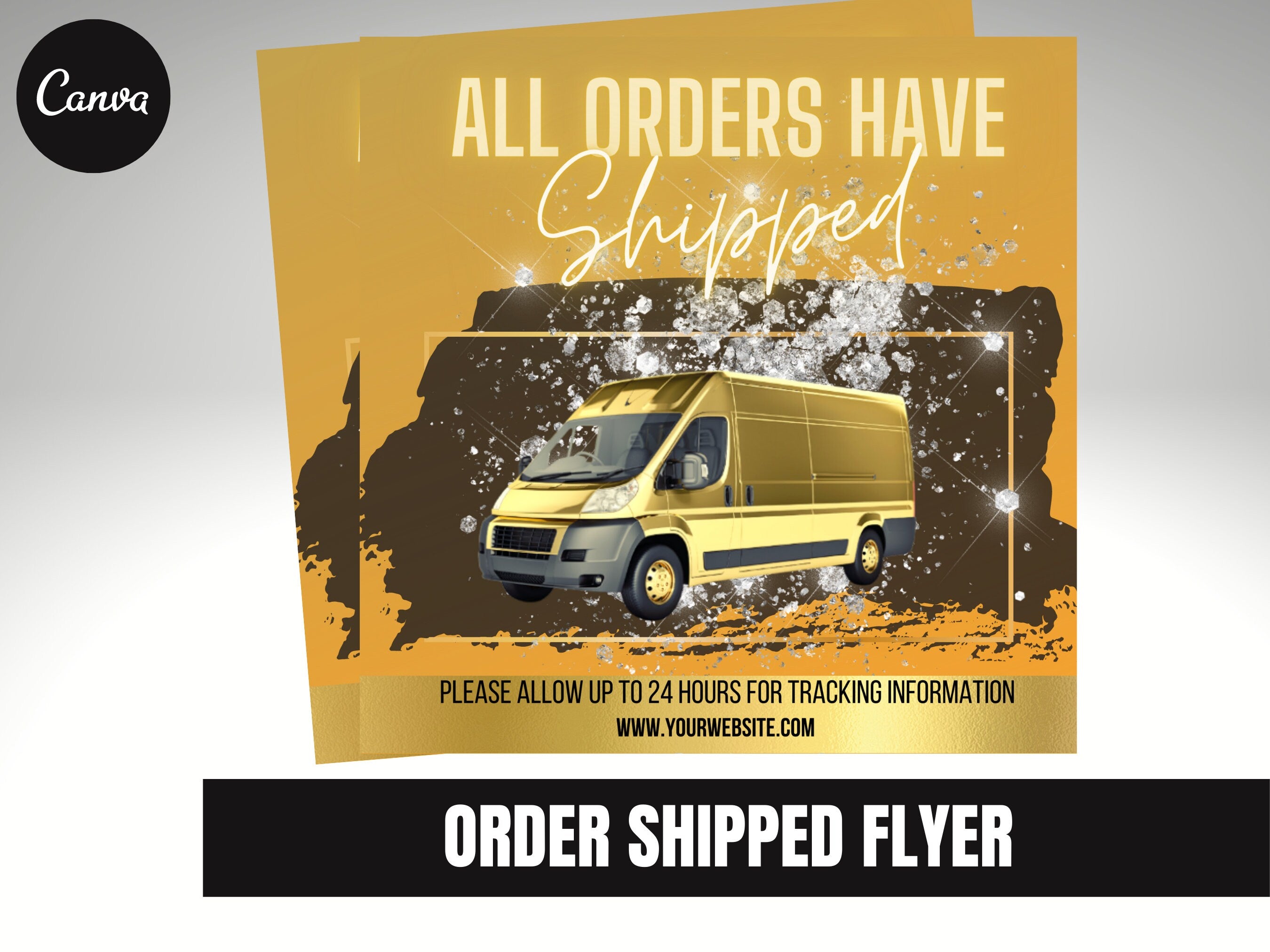 Order Shipped Flyer, DIY Flyer, Shipping Flyer