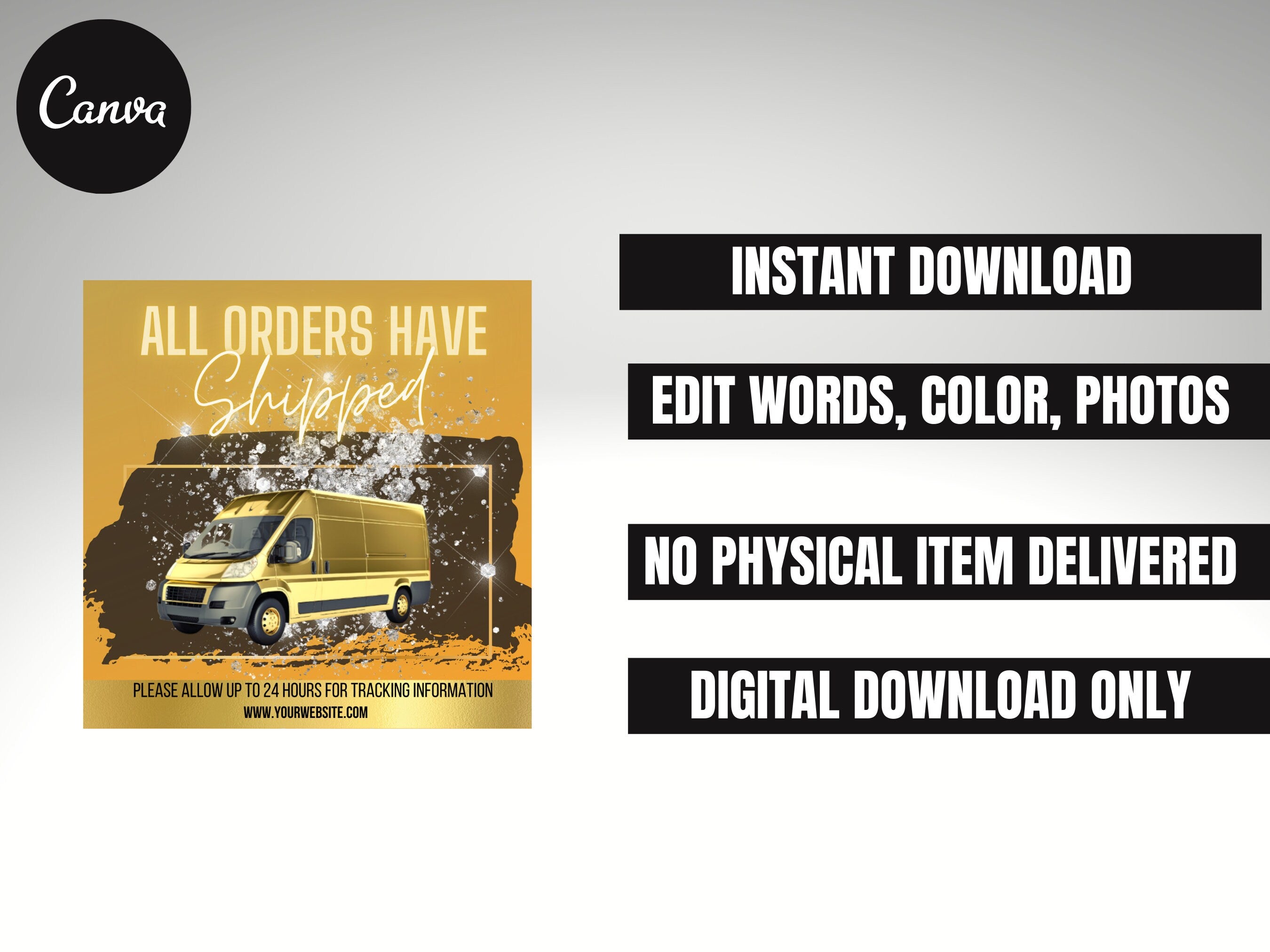 Order Shipped Flyer, DIY Flyer, Shipping Flyer