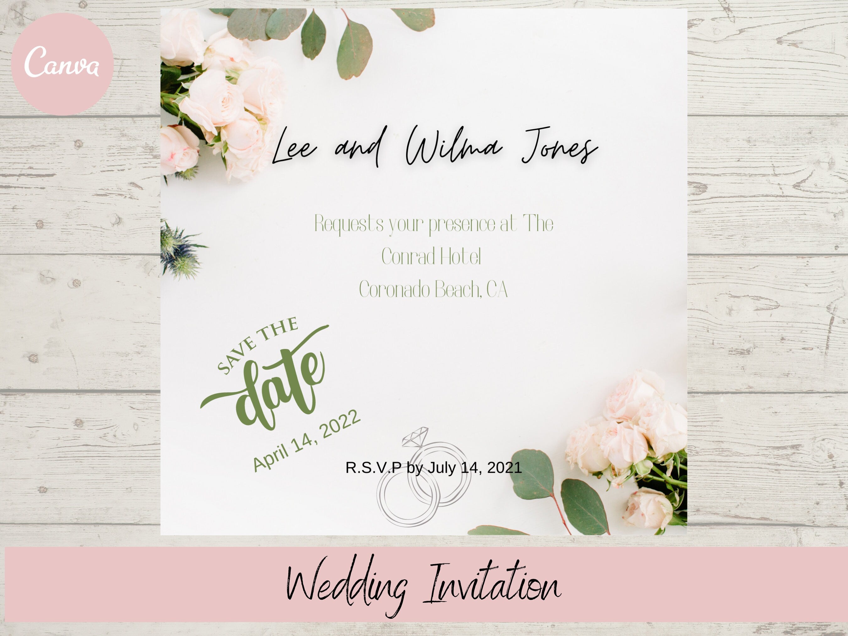 Wedding Invitation, Instant Download, Editable Template