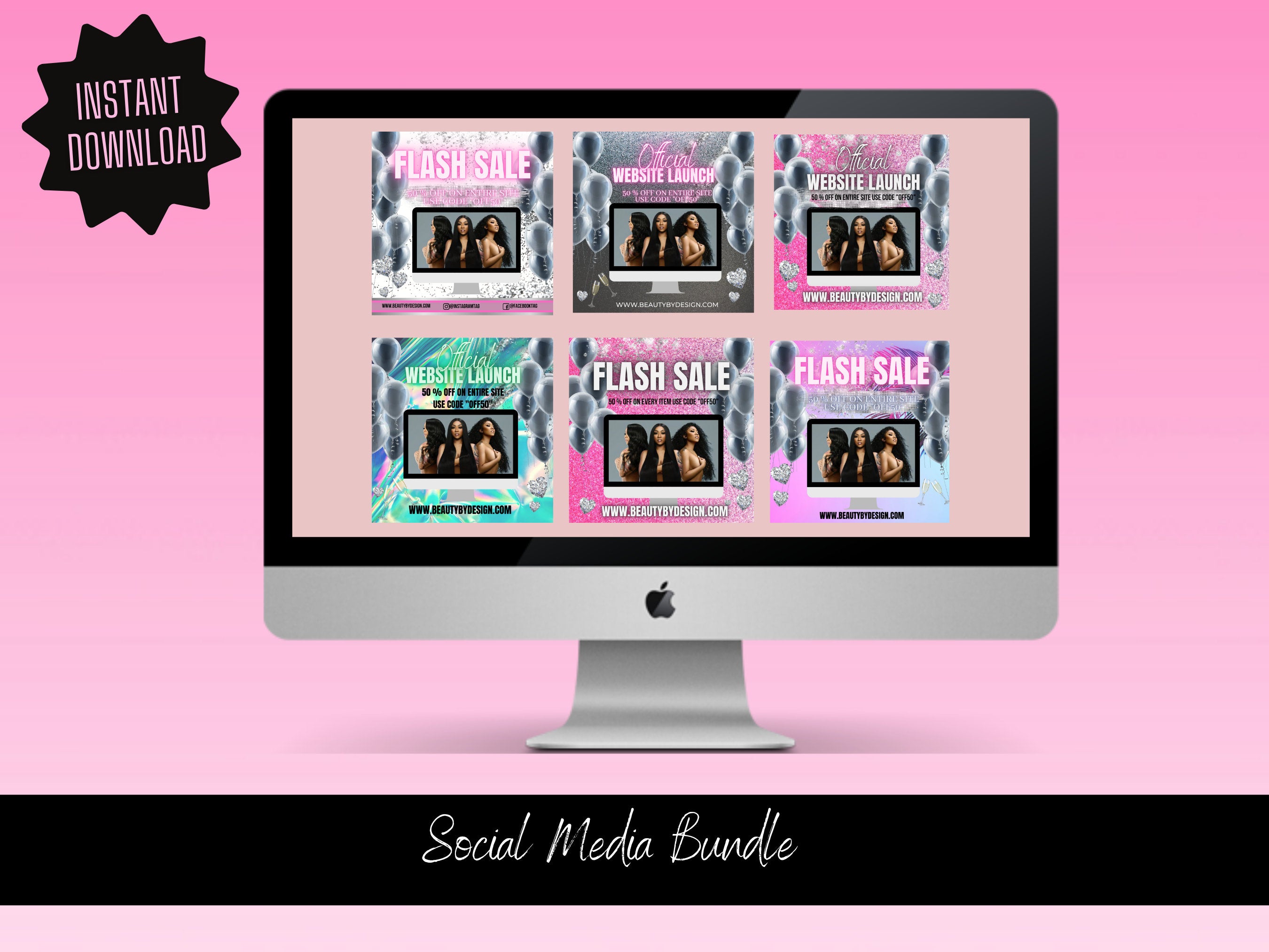 Social Media Flyers, Bundle Deal, Instant Download, Website Launch, Sale Flyer