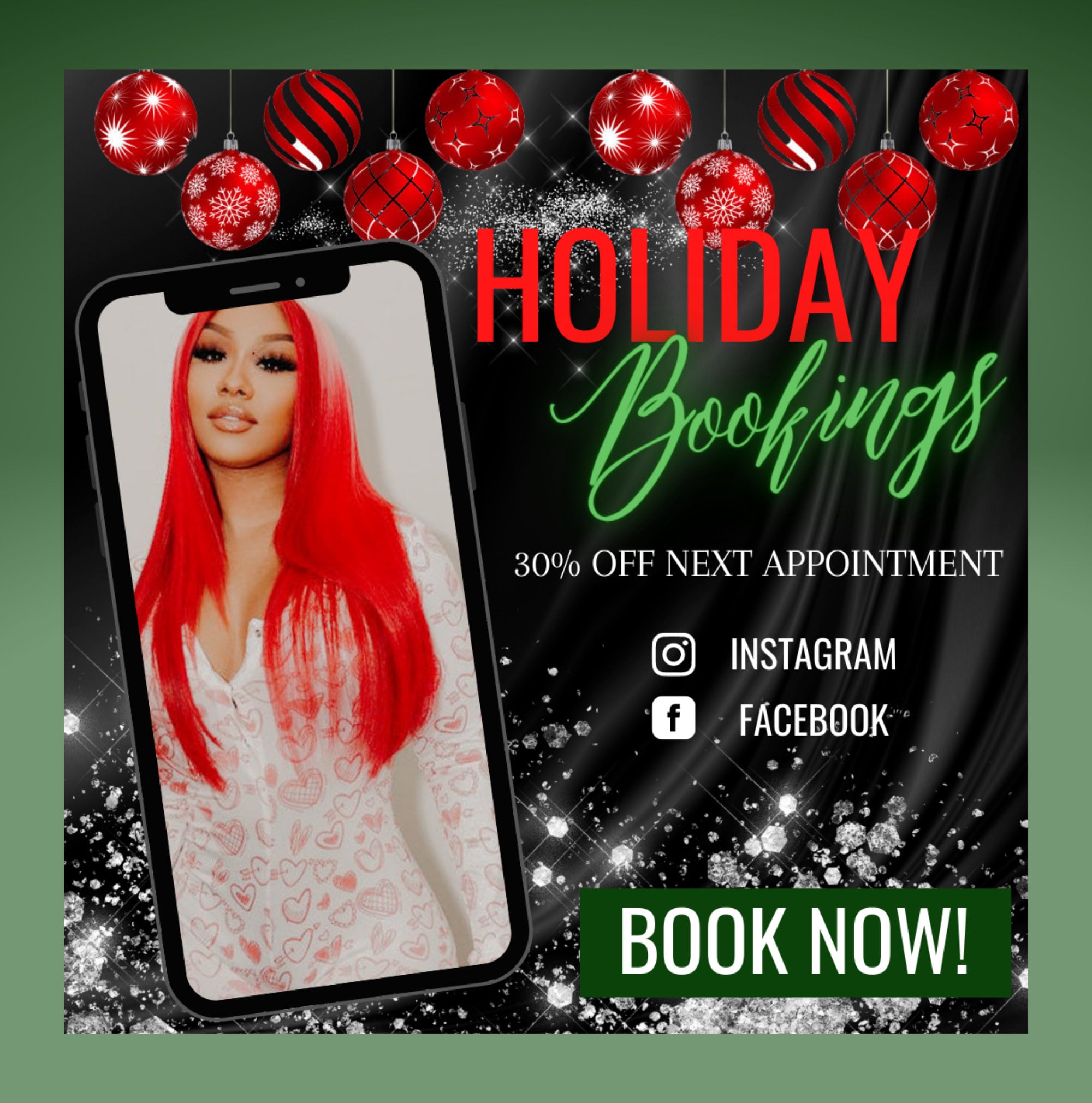 Holiday Template, Christmas Flyer, Template, DIY, Xmas Flyer, Digital Download, Holiday Flyer