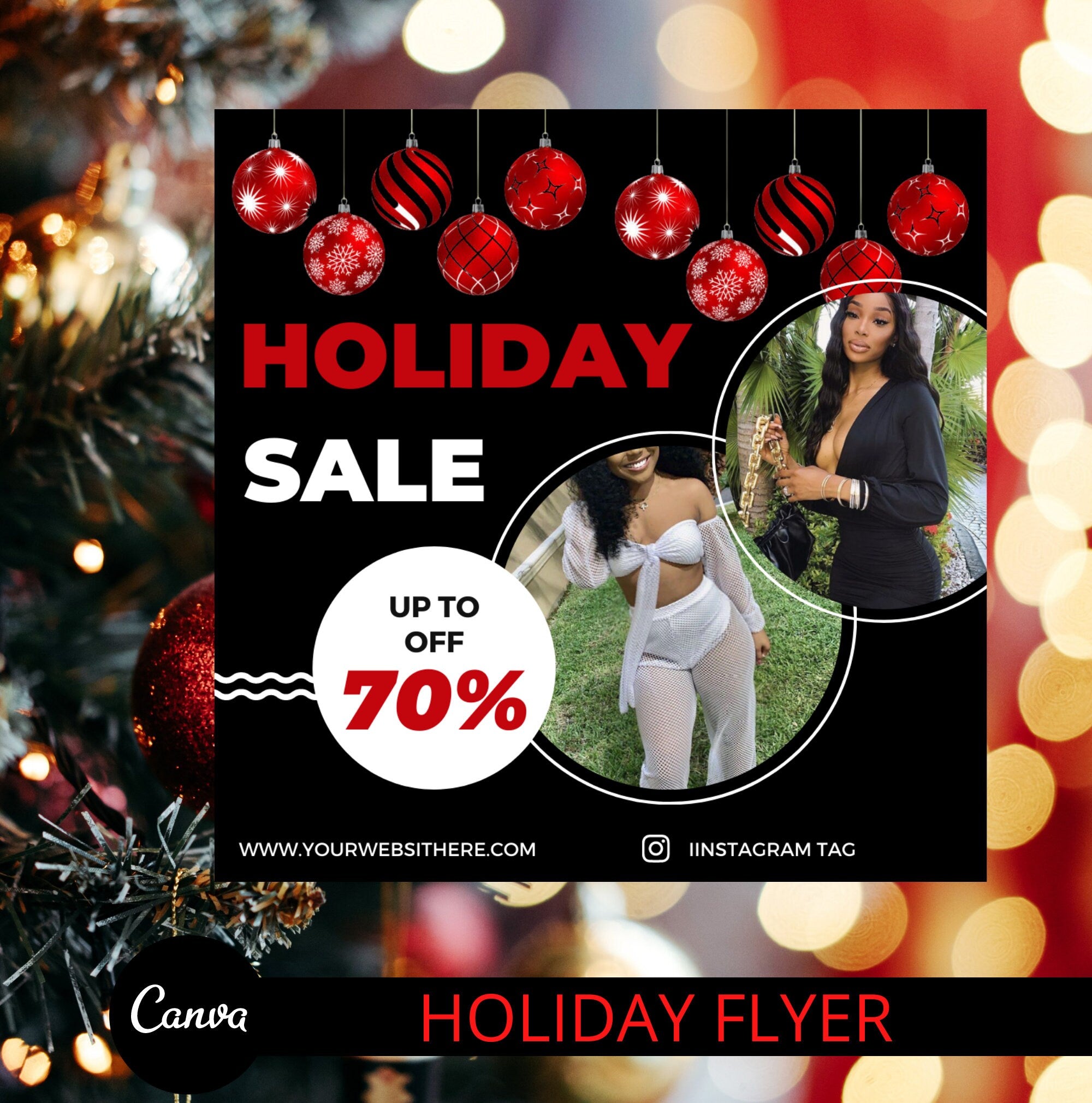 Holiday Flyer, Christmas Sale Flyer, Sale, Shop, DIY, Canva Template, Holiday Special