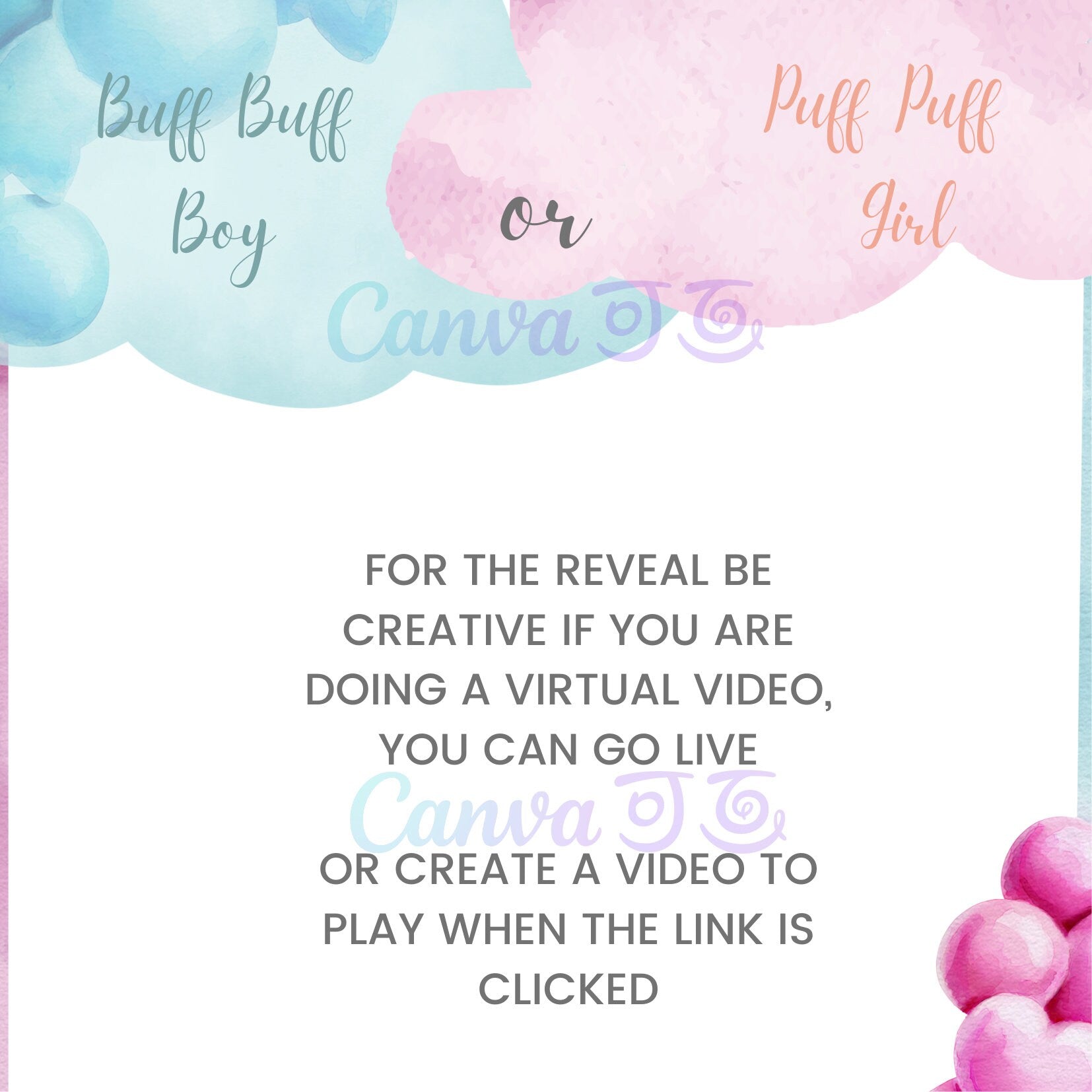 E-Vite Animated Social Media Invitation, Virtual, Gender Reveal Invitation, Boy or Girl flyer, Baby Invitation