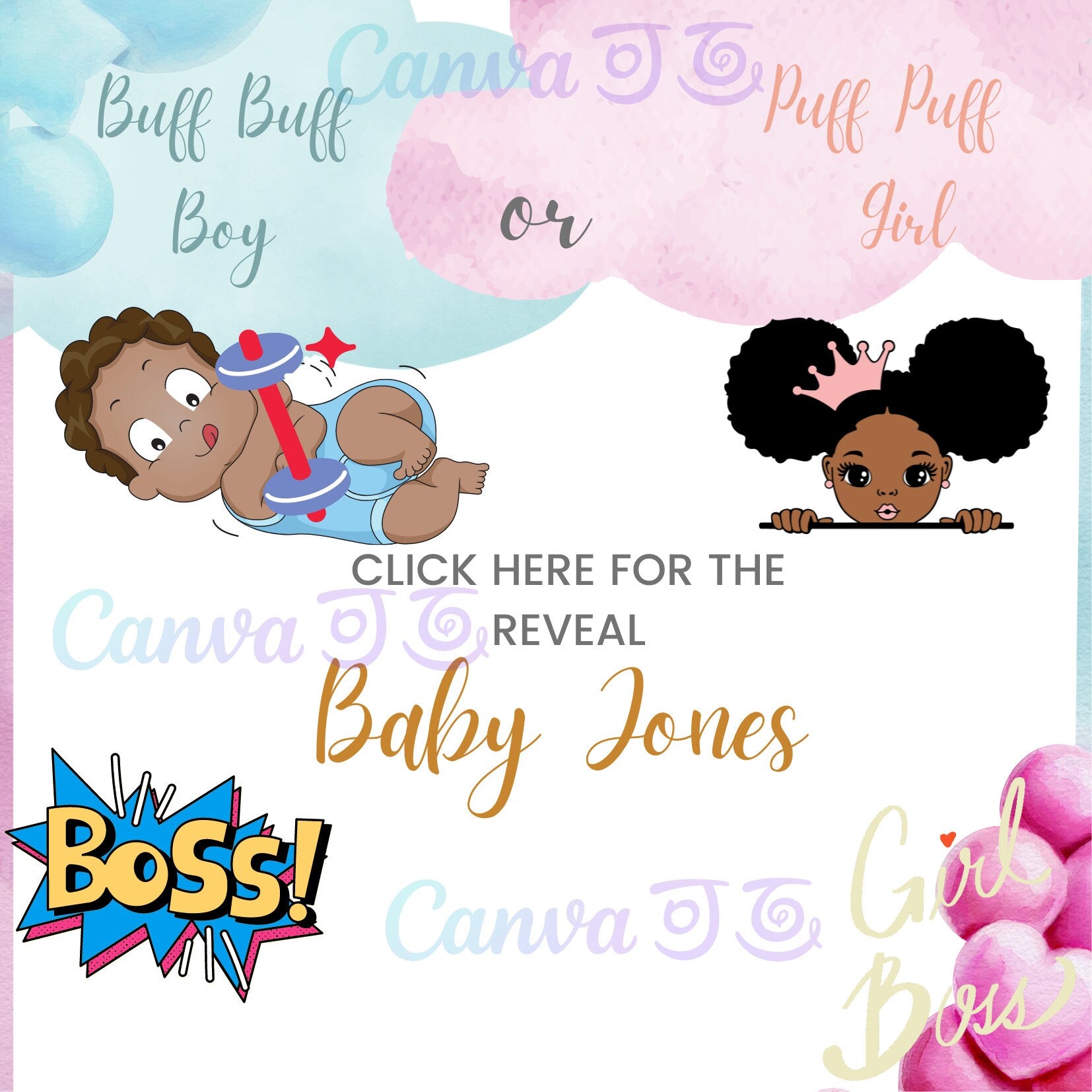 E-Vite Animated Social Media Invitation, Virtual, Gender Reveal Invitation, Boy or Girl flyer, Baby Invitation