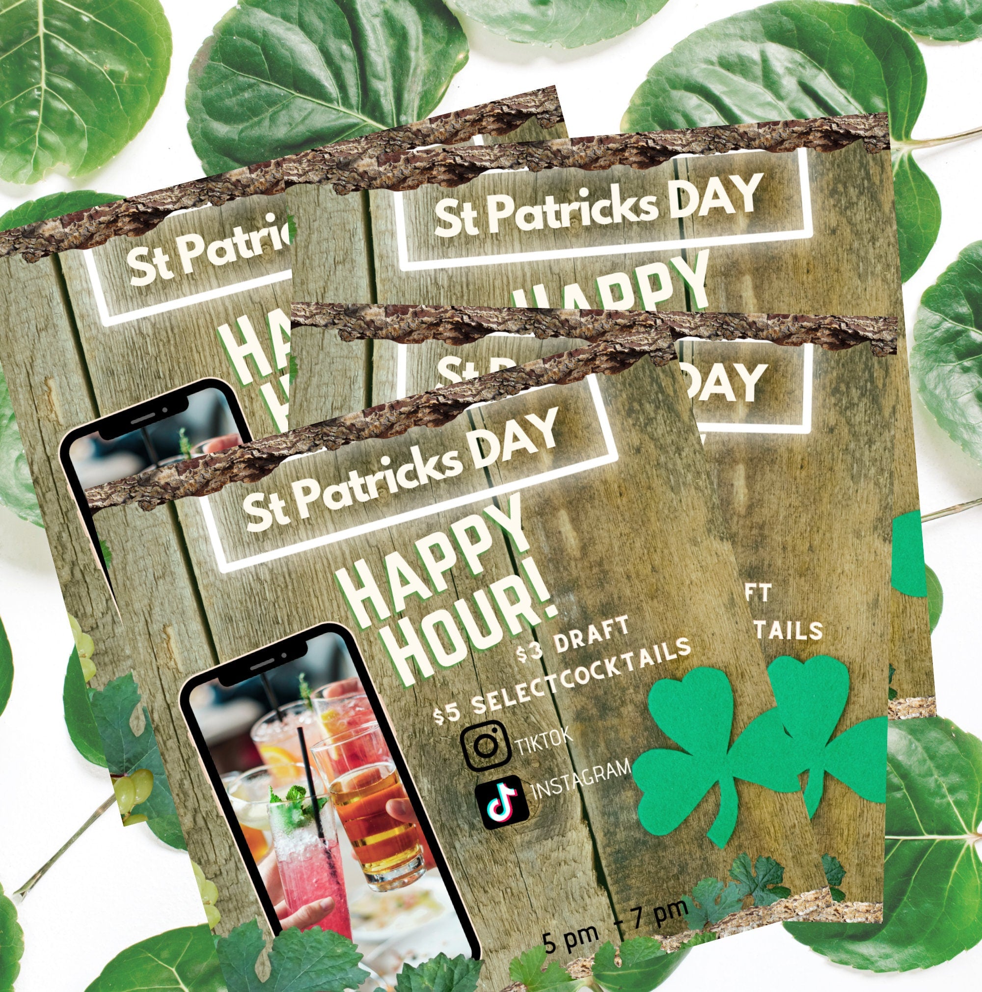 Social Media Flyer, St Patrick's Day Flyer, Holiday Flyer, Happy Hour Flyer