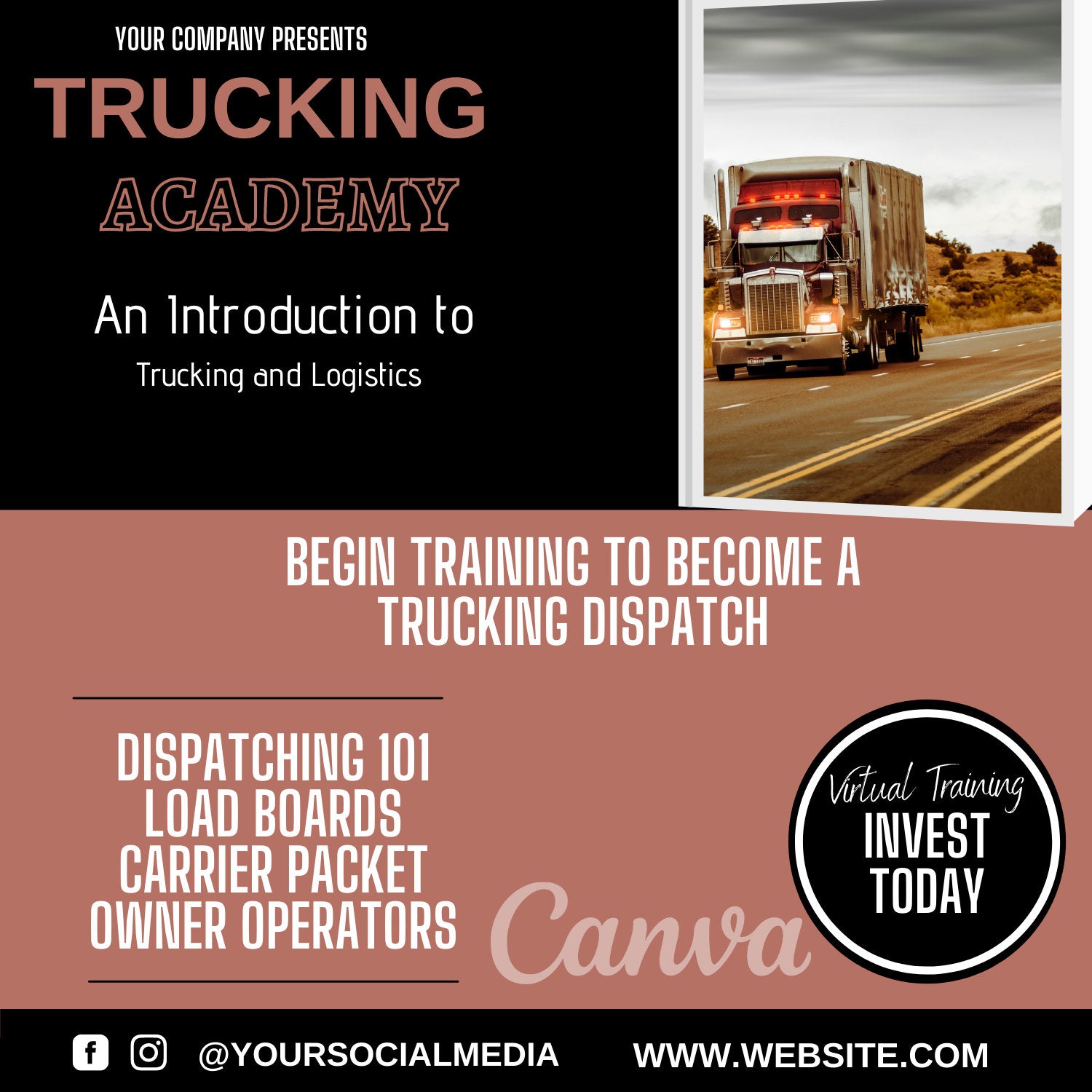 Truck Dispatch Flyer, Business Flyer, Social Media Flyer, DIY flyer, online flyer