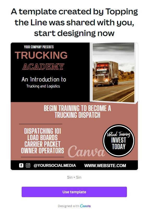 Truck Dispatch Flyer, Business Flyer, Social Media Flyer, DIY flyer, online flyer