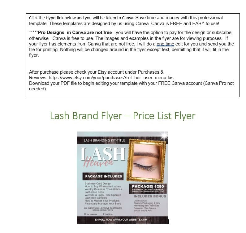 Lash-Brow Flyer Template Digital Download  Edit in Canva