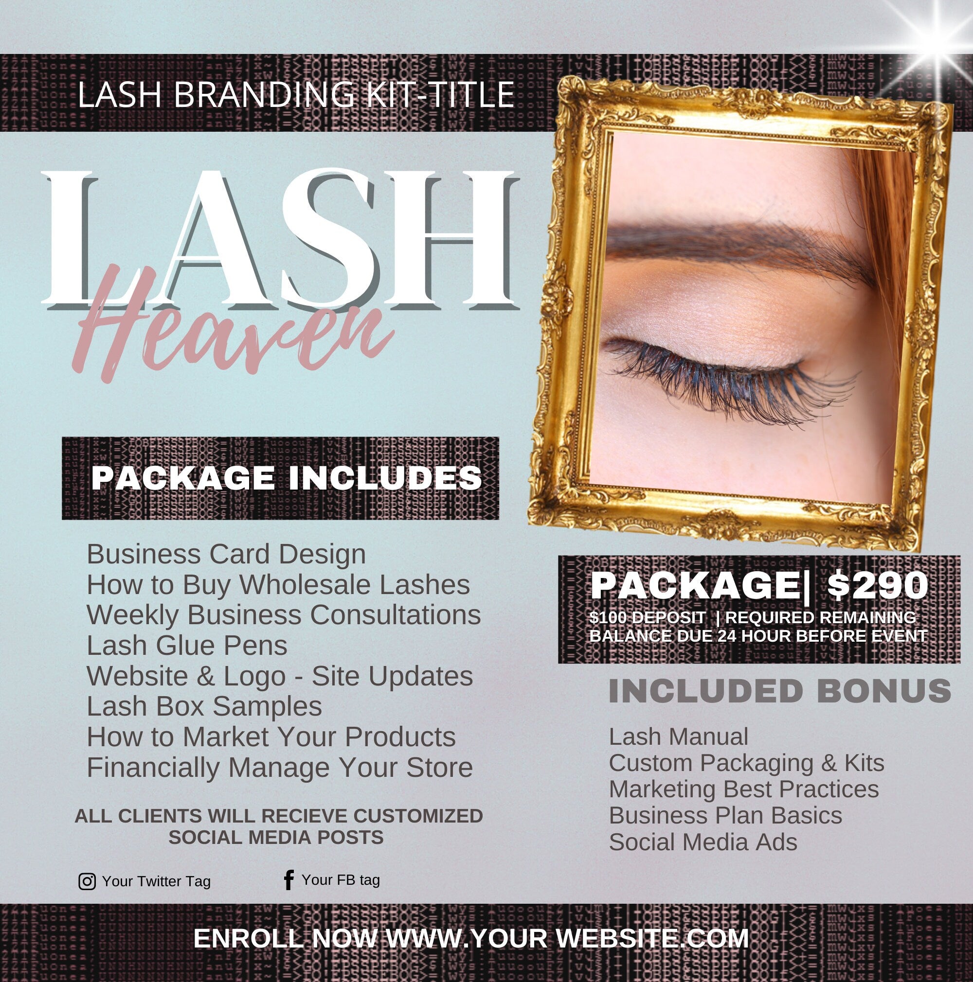 Lash-Brow Flyer Template Digital Download  Edit in Canva