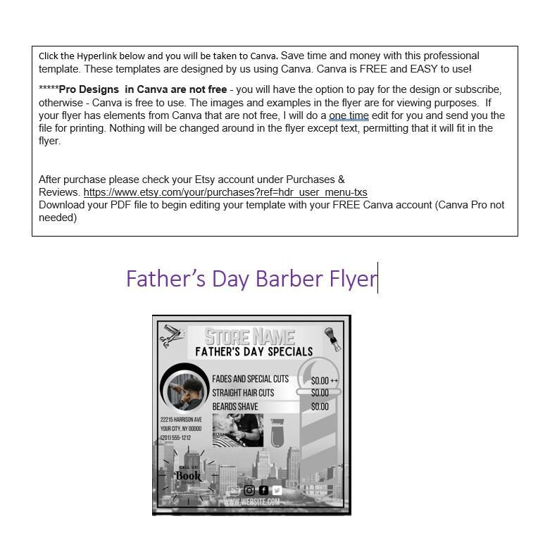 Barber Special, Digital Download, Client Flyer, Business Flyer, Template, Shop Flyer