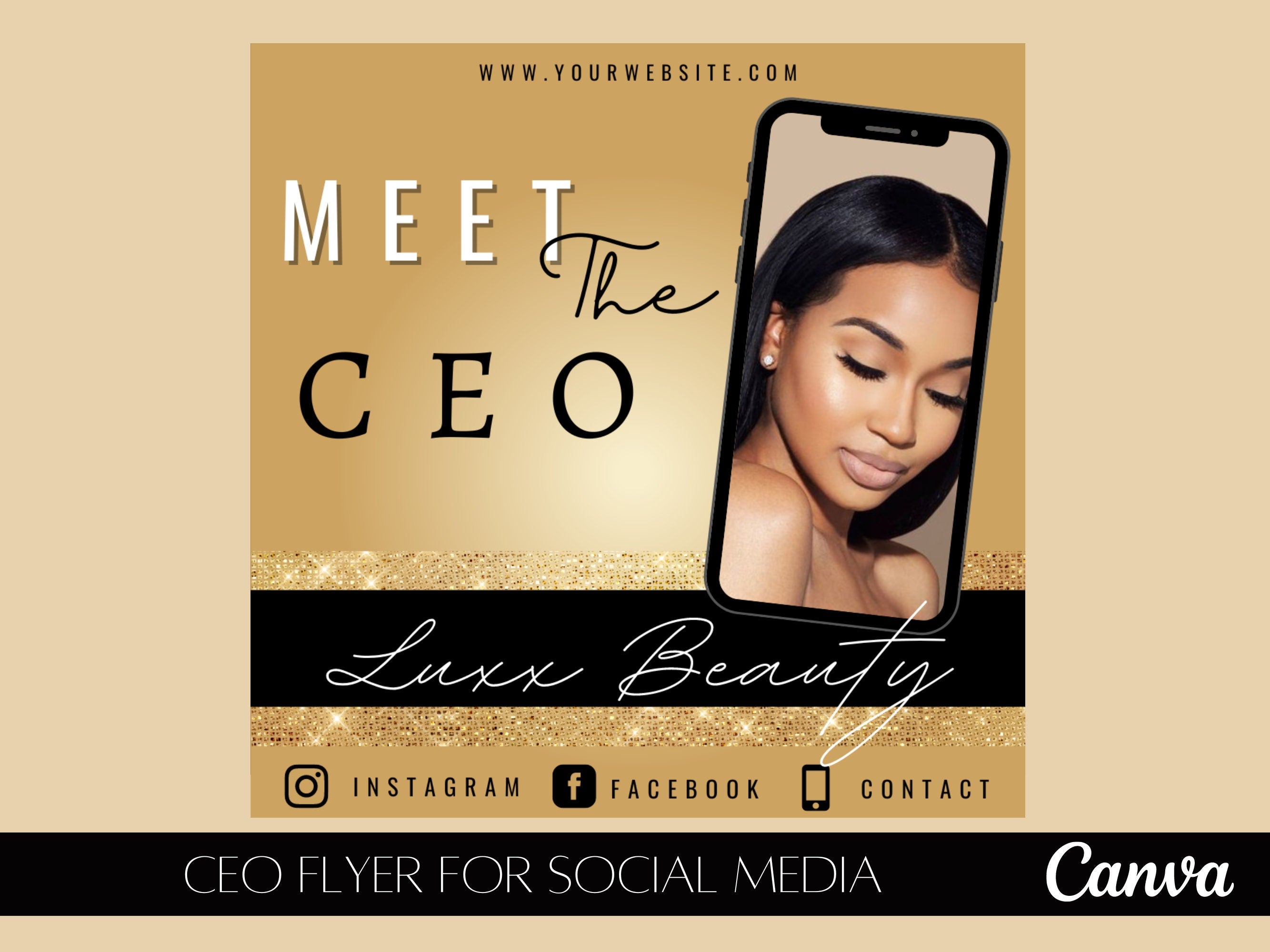 CEO Flyer , Grand Opening, Beauty Flyer, Beauty Template, Meet The ceo, business flyer, luxury flyer, digital flyer, hair flyer, lash flyer