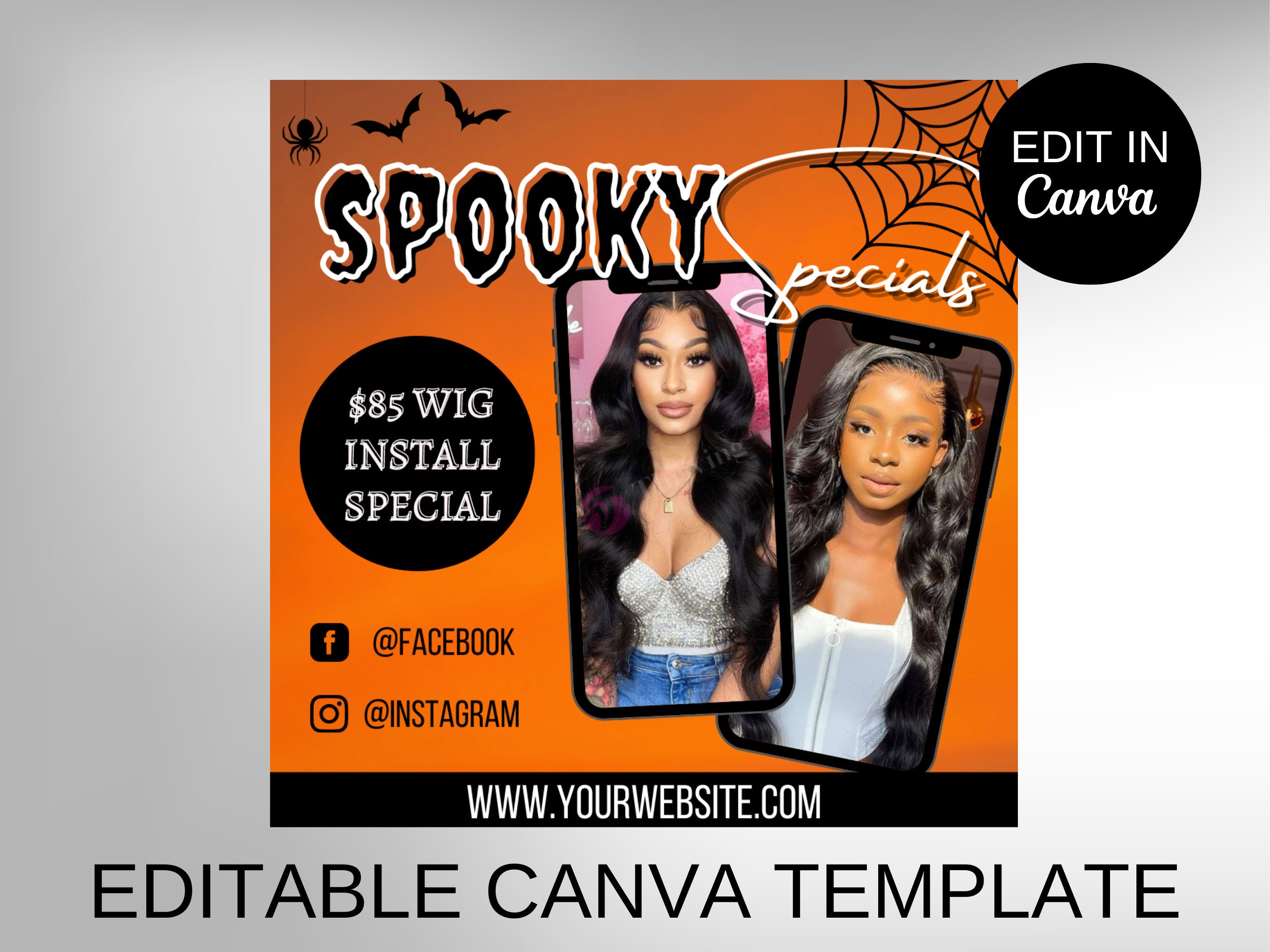 Fall Sale Flyer, Fall Flyer, Hair Flyer, Digital Fall Flyer, Autumn Flyer, Social Media Flyer, Canva Template, Booking Flyer, Hair Booking