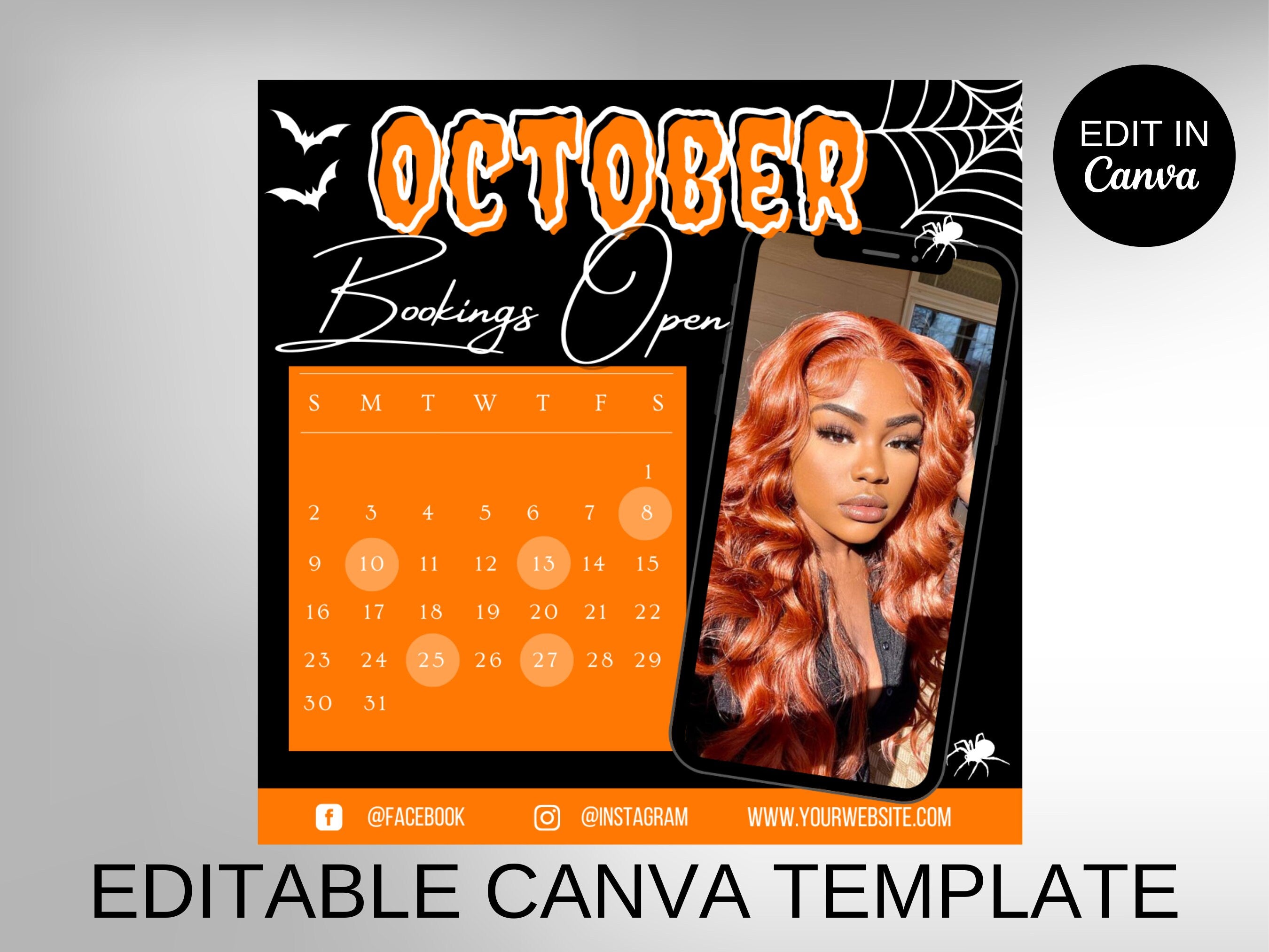 Halloween Sale Flyer, October Flyer, Hair Flyer, Digital Fall Flyer, Fall Flyer, Halloween, Beauty flyer, Booking Flyer, Hair Booking,