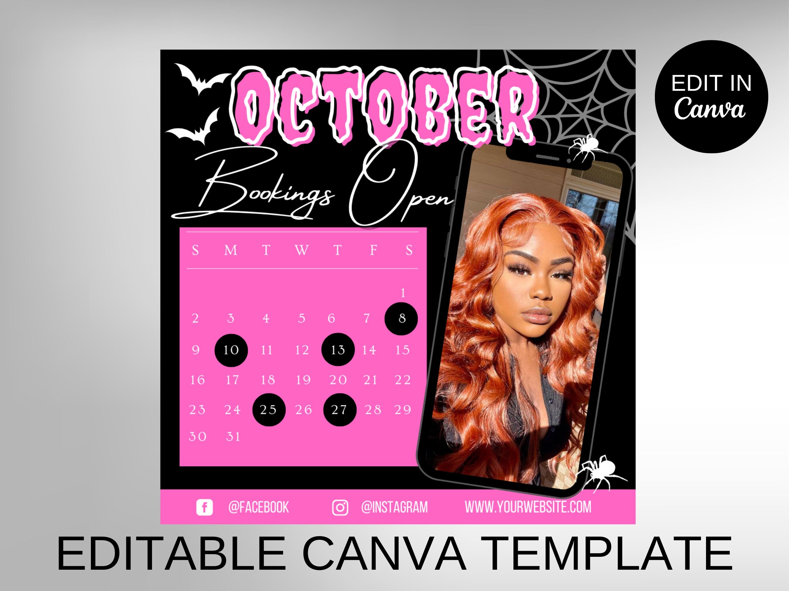 Halloween Sale Flyer, October Flyer, Hair Flyer, Digital Fall Flyer, Fall Flyer, Halloween, Beauty flyer, Booking Flyer, Hair Booking, Fall