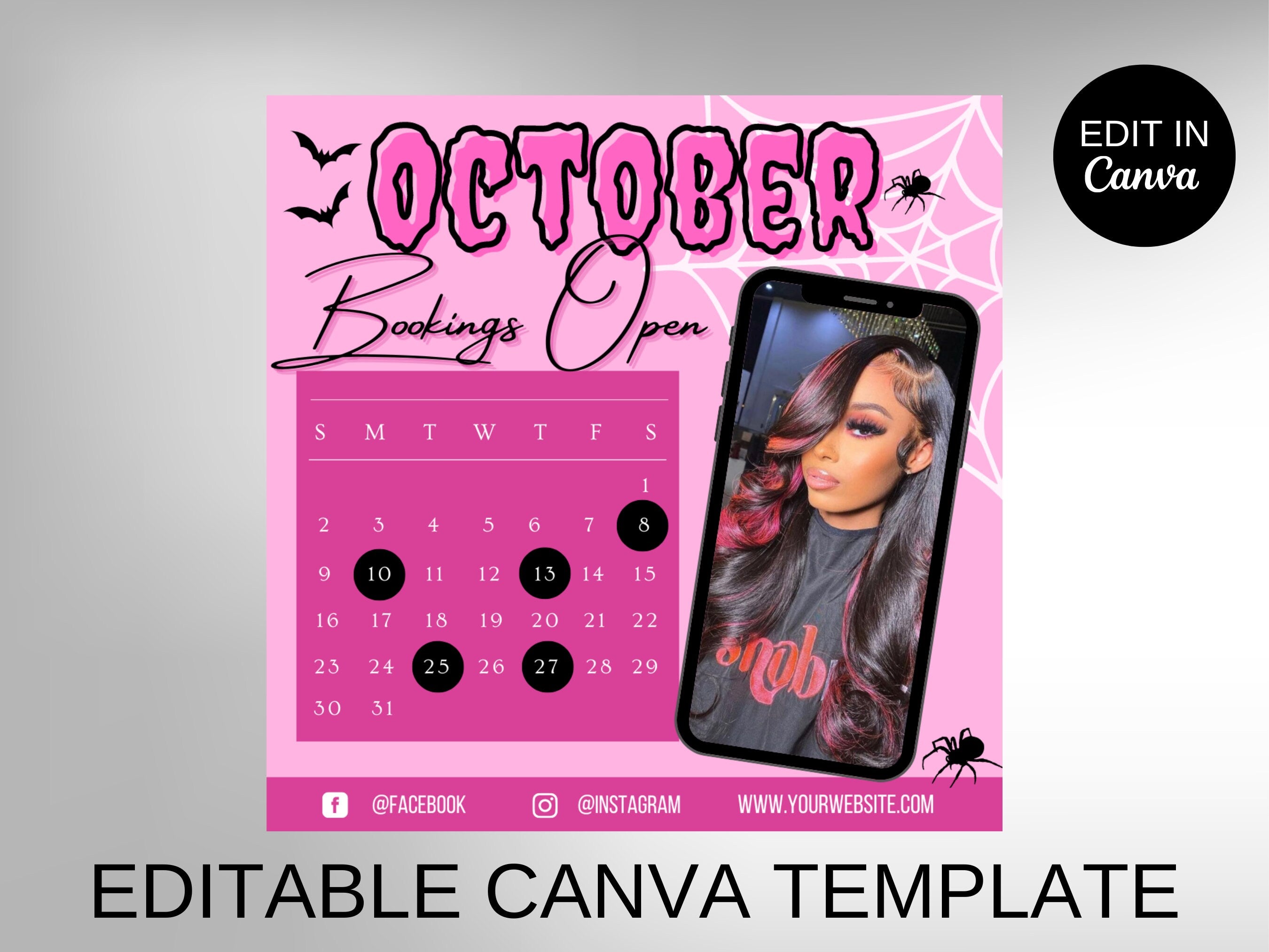 Halloween Sale Flyer, October Flyer, Hair Flyer, Digital Fall Flyer, Fall Flyer, Halloween, Beauty flyer, Booking Flyer, Hair Booking