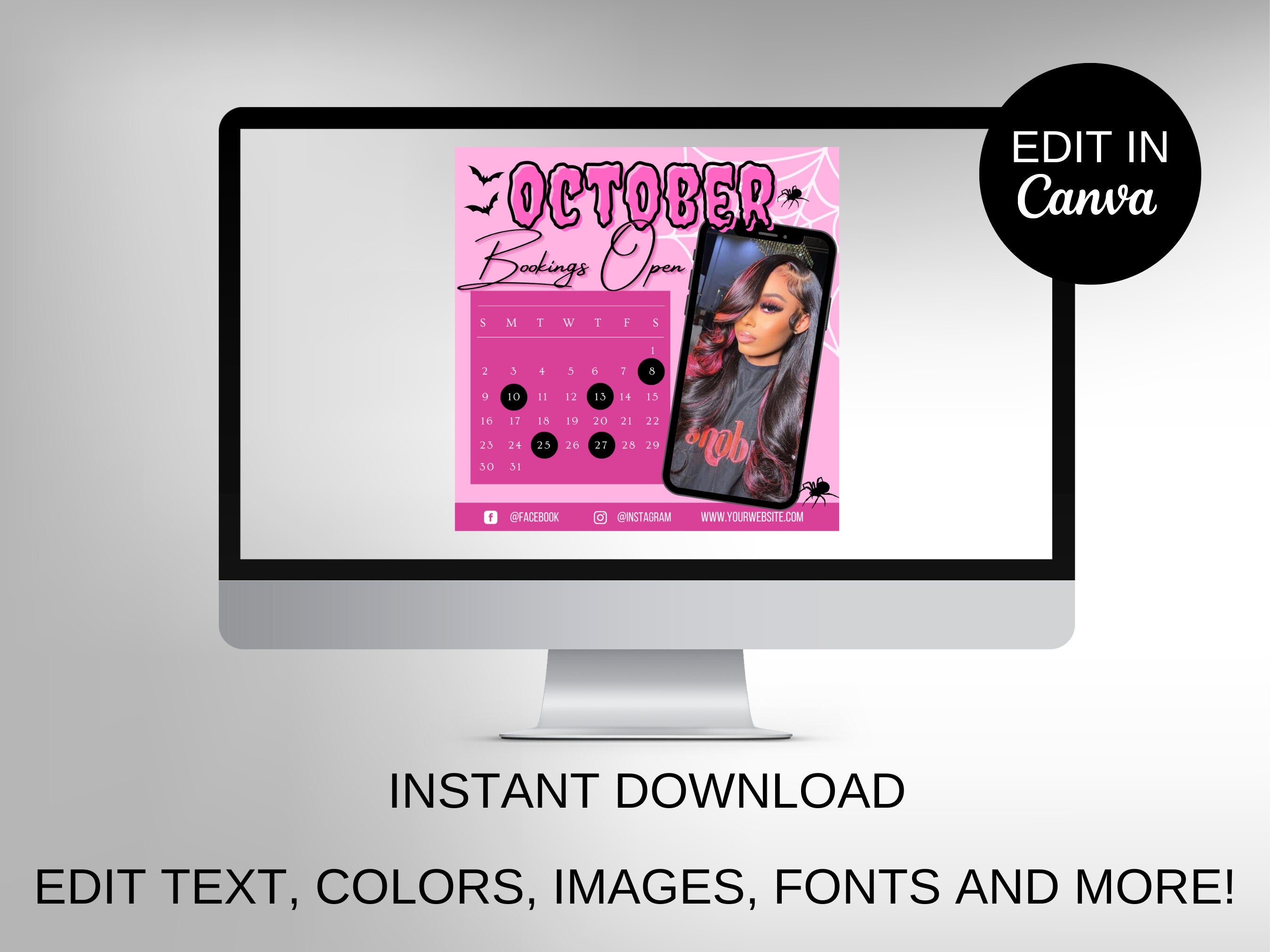 Halloween Sale Flyer, October Flyer, Hair Flyer, Digital Fall Flyer, Fall Flyer, Halloween, Beauty flyer, Booking Flyer, Hair Booking