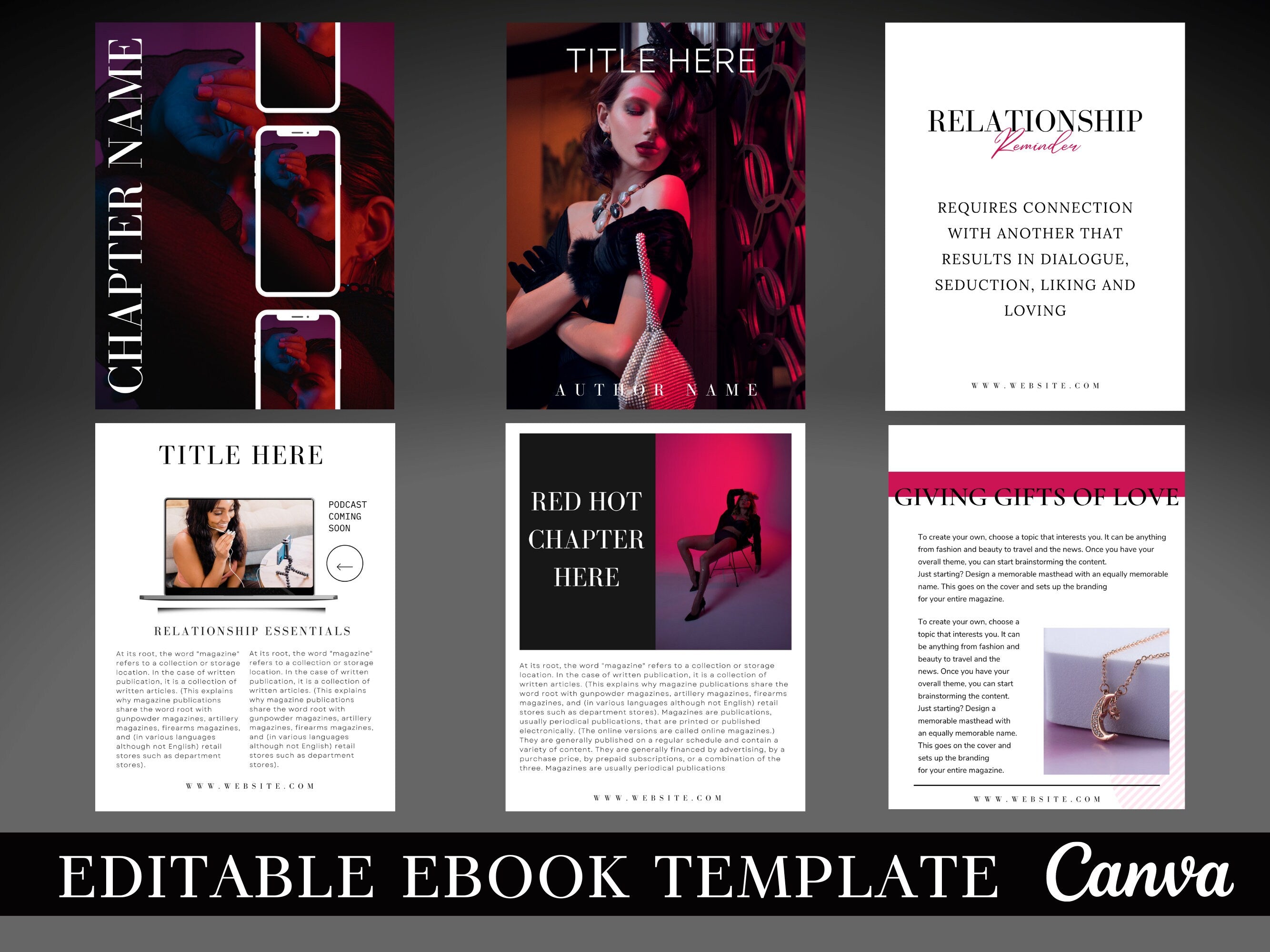 60 Page Ebook Template, Coaching Ebook, Romance Ebook, Life Coach Ebook, Ebook Template, Canva , Instant Download, Ebook, White Label