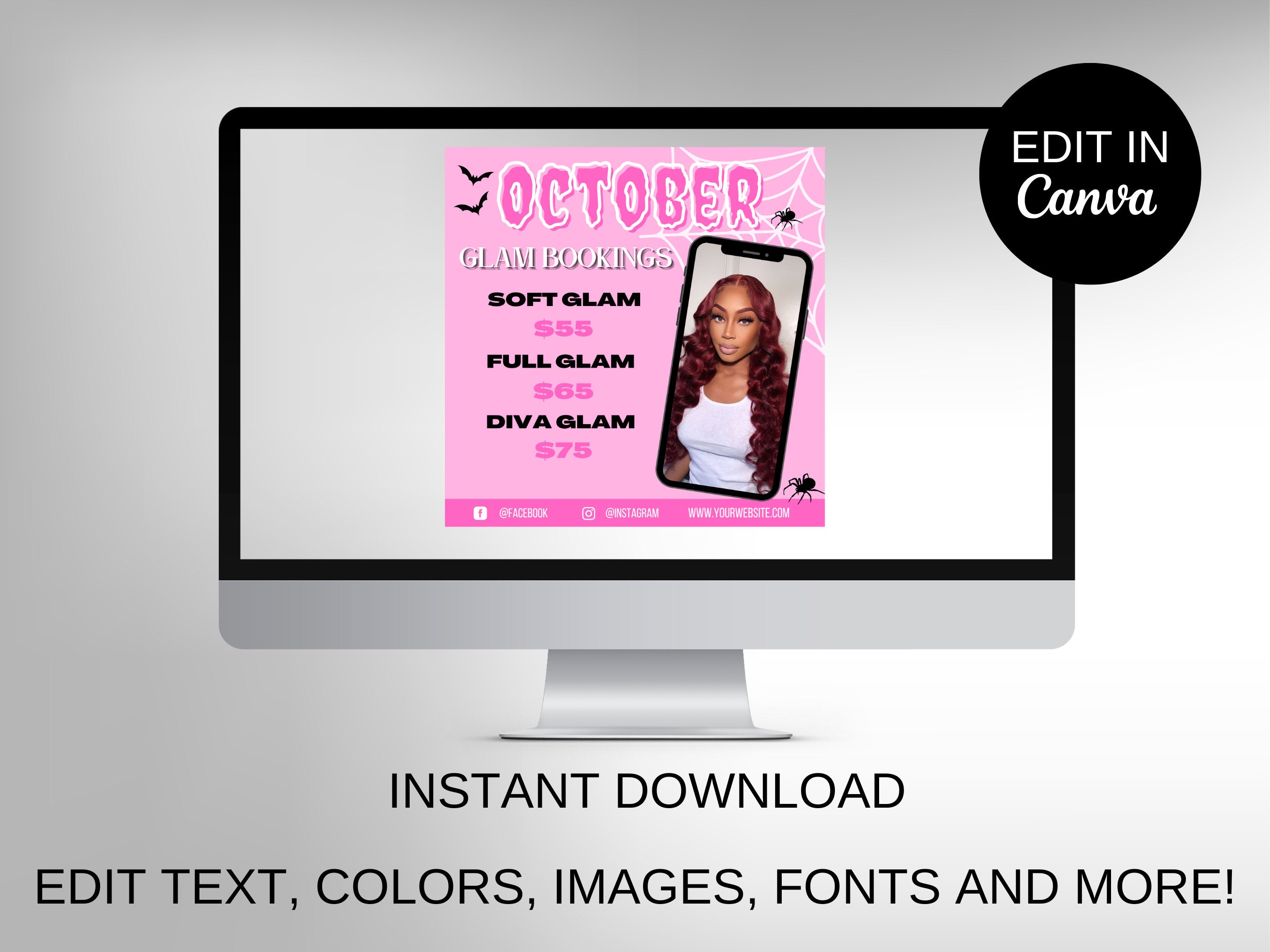 Halloween Sale Flyer, October Flyer, Hair Flyer, Digital Fall Flyer, Fall Flyer, Halloween, Beauty flyer, Booking Flyer, Hair Booking