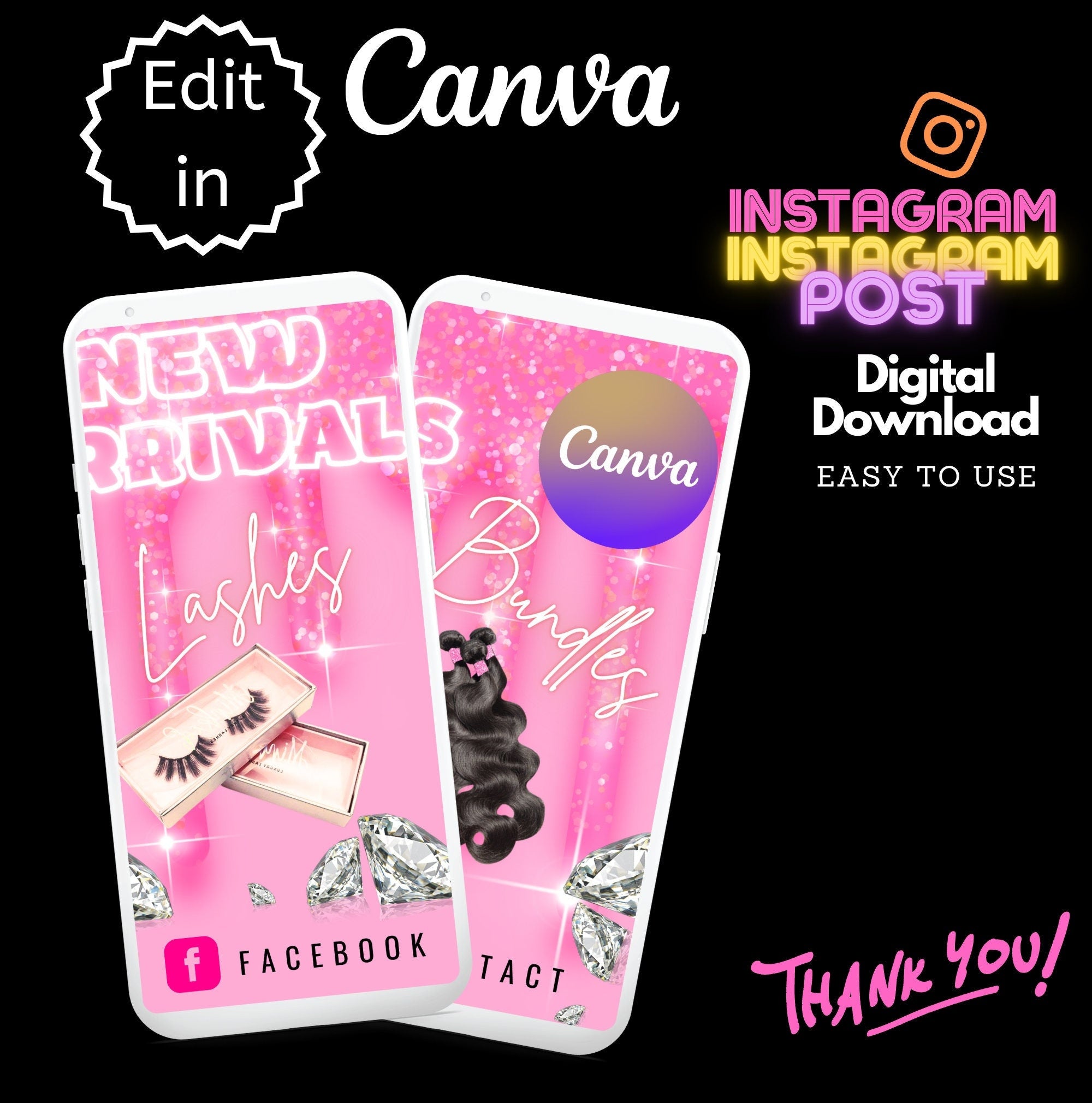 New Arrivals Shop Now Flash Sale Pink Lashes Bundles Announcement Card