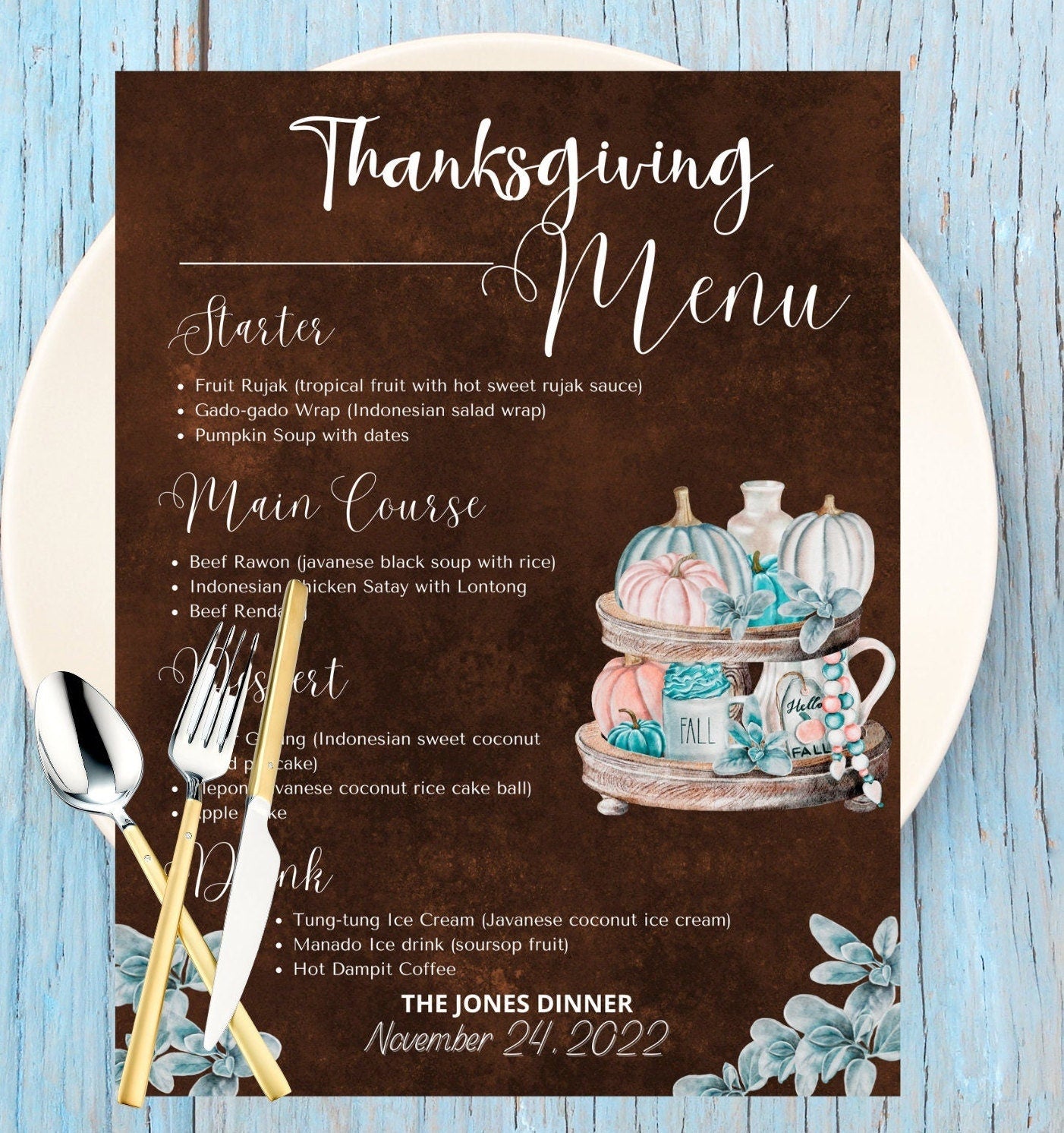 Thanksgiving Dinner Menu Invitation sold separately, Ready for Gobble Gobble, Turkey Dinner Social Media Posts, Festive, Farmhouse, Invite