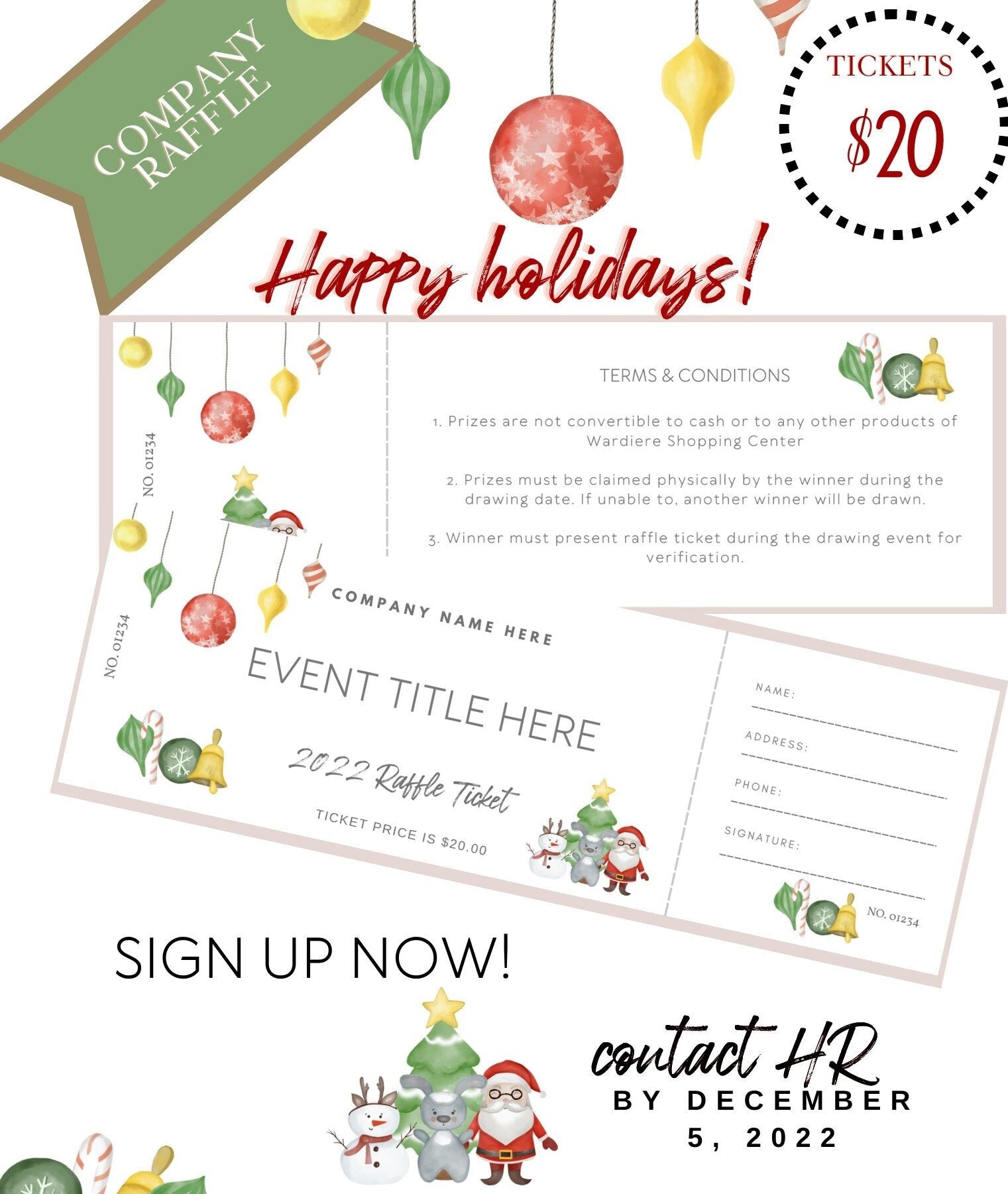 RAFFLE Ticket Template, Bonus!! Bonus Event Flyer included, Fundraiser, Company Party, Digital Download, DIY