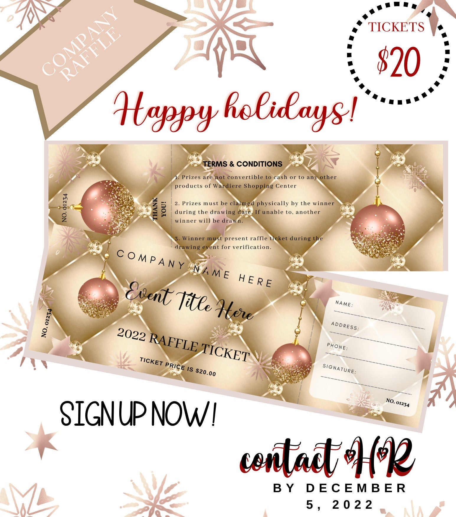 RAFFLE Ticket Template, Bonus!! Bonus Event Flyer included, Fundraiser, Company Party, Digital Download, DIY