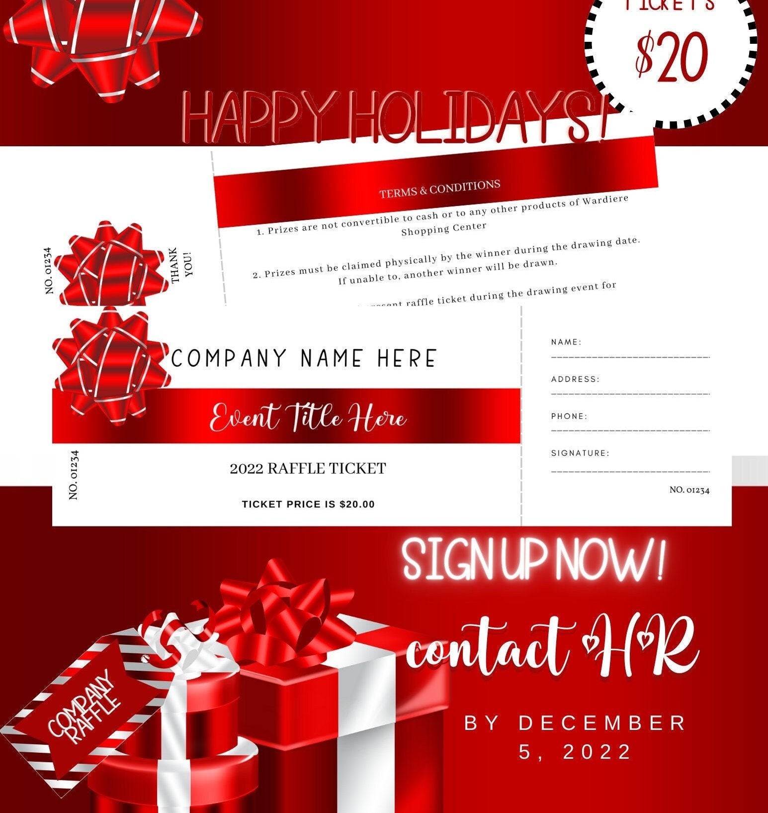 RAFFLE Ticket Template, Bonus!! Bonus Event Flyer included, Fundraiser, Company Party, Digital Download, DIY