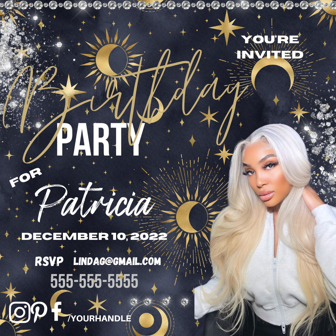 Celestial Birthday,  Festive Birthday, Holiday Template, Christmas Flyer, Template, DIY, Xmas Flyer, Digital Download, Holiday Flyer