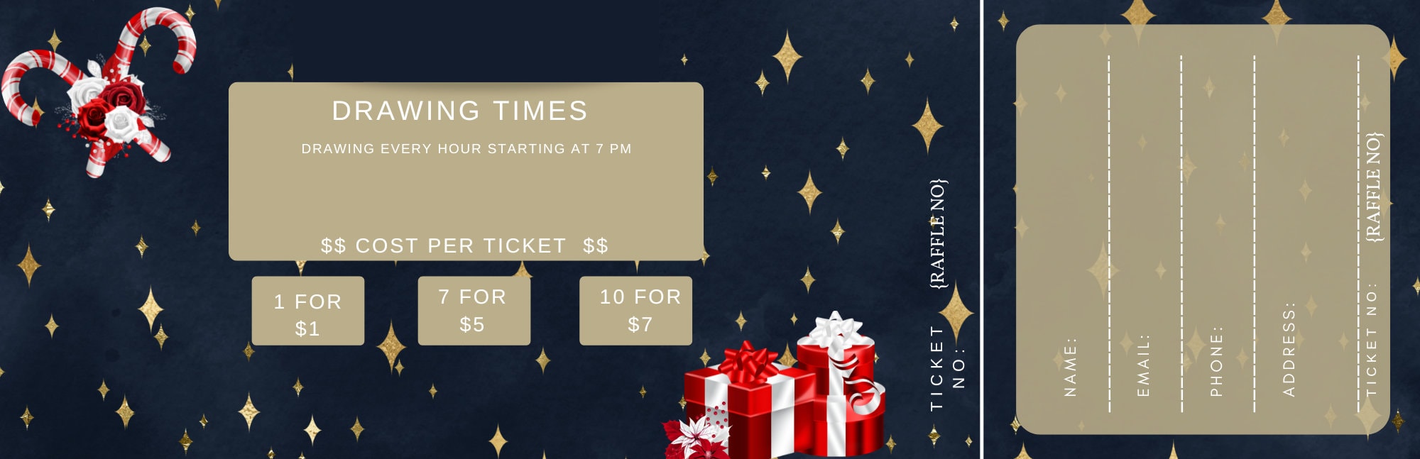 RAFFLE Ticket Template, Event Ticket, Fundraiser, Company Party, Digital Download W Bonus Flyer