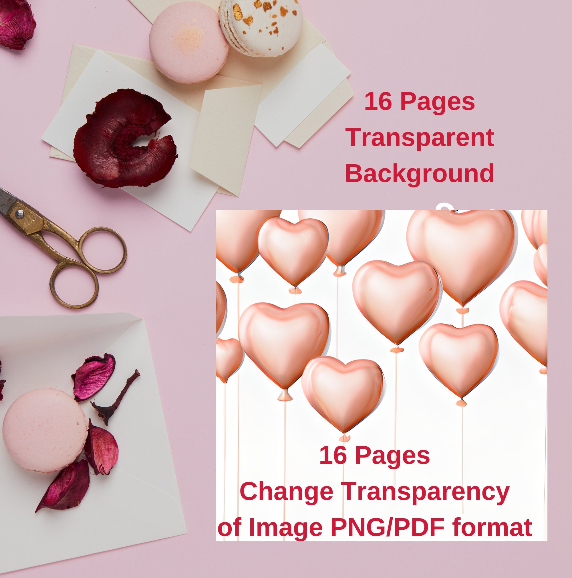Valentine's Day 16 Digital Backgrounds/Digital Paper for Social Media Posts Instagram, flyers