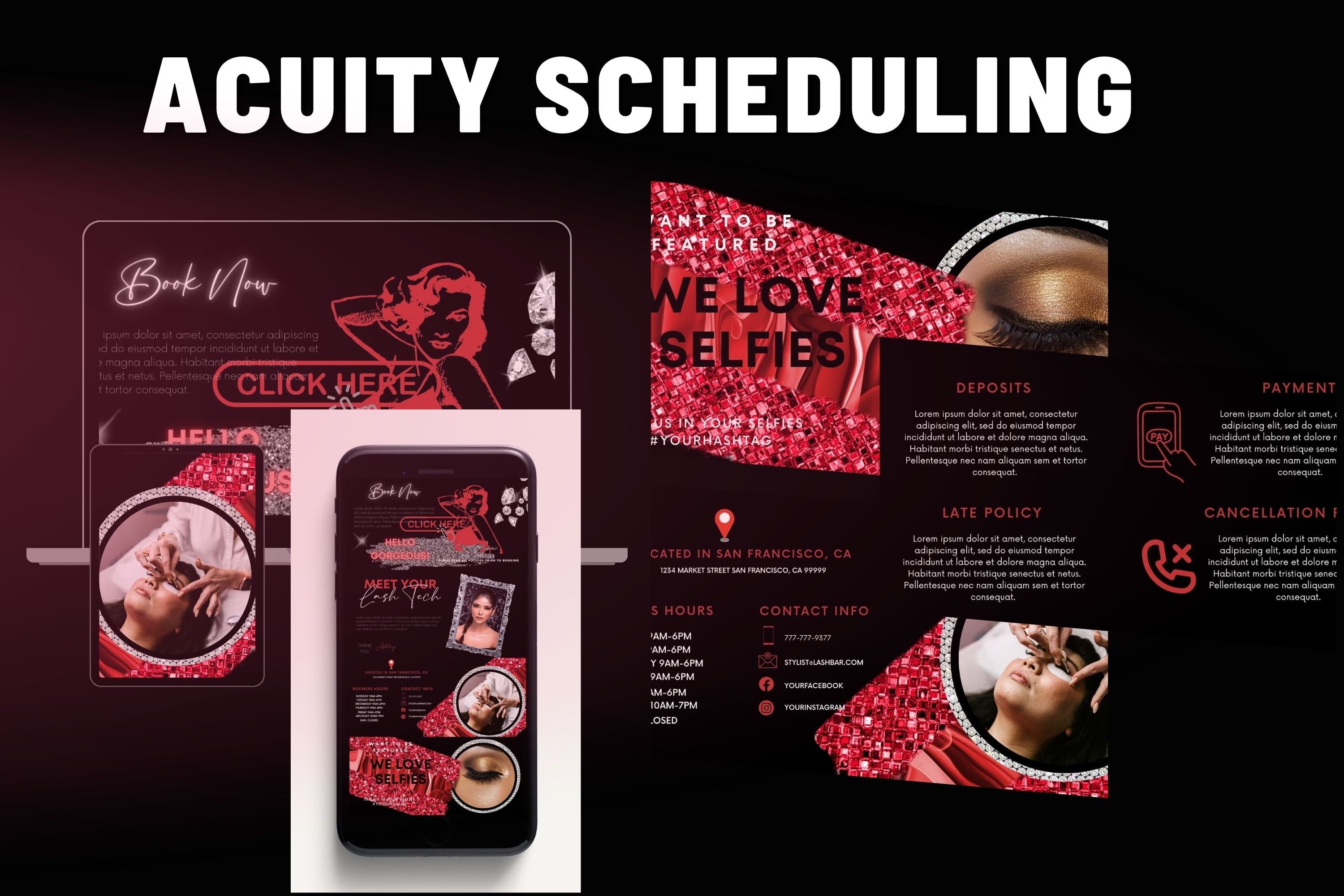 Acuity Scheduling Banner and Video Template, Flyer, Beauty Shop, Virtual Scheduling, Acuity Appointment, Website Design, Business Flyer