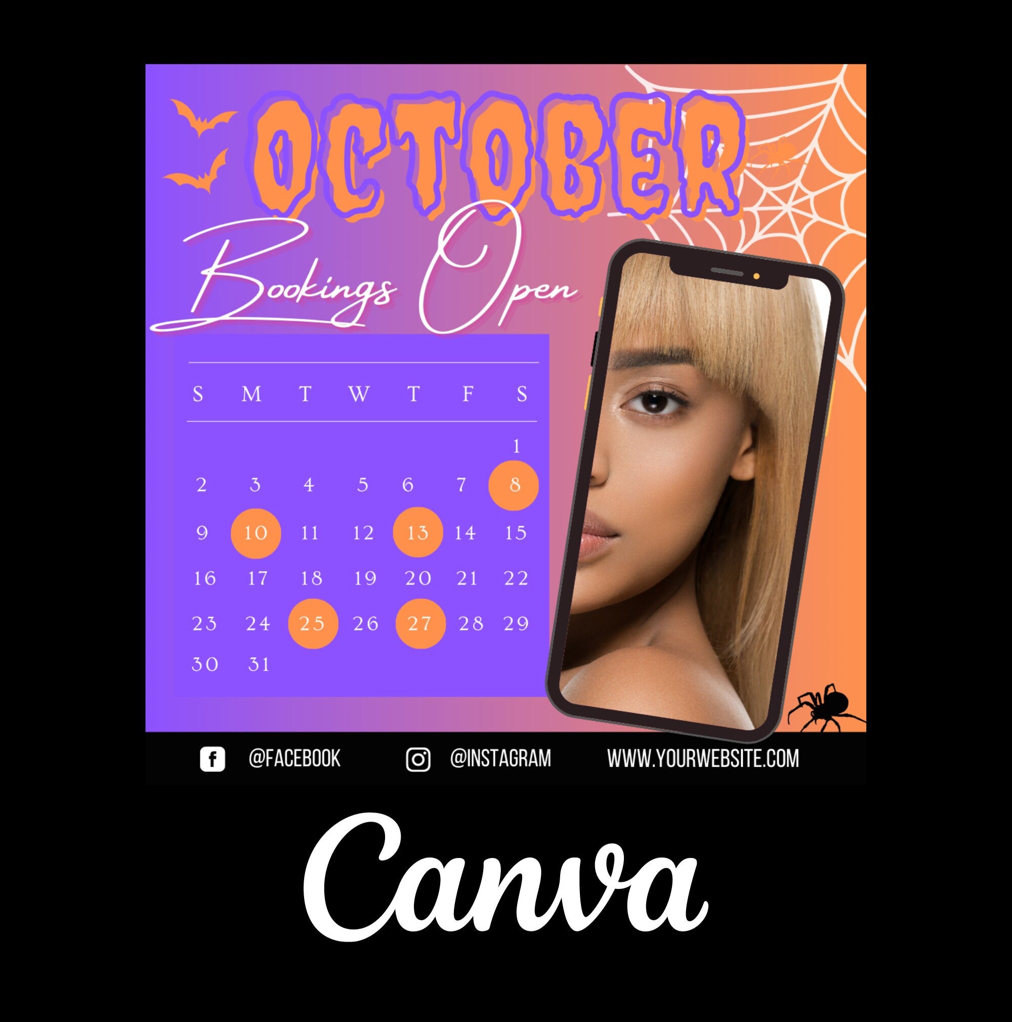 Purple Bonus Halloween Sale Flyer, October Hair Flyer, Lash Flyer, Fall Flyer, Halloween, Beauty, Booking Flyer, Digital Bundle Buy1 Get 2