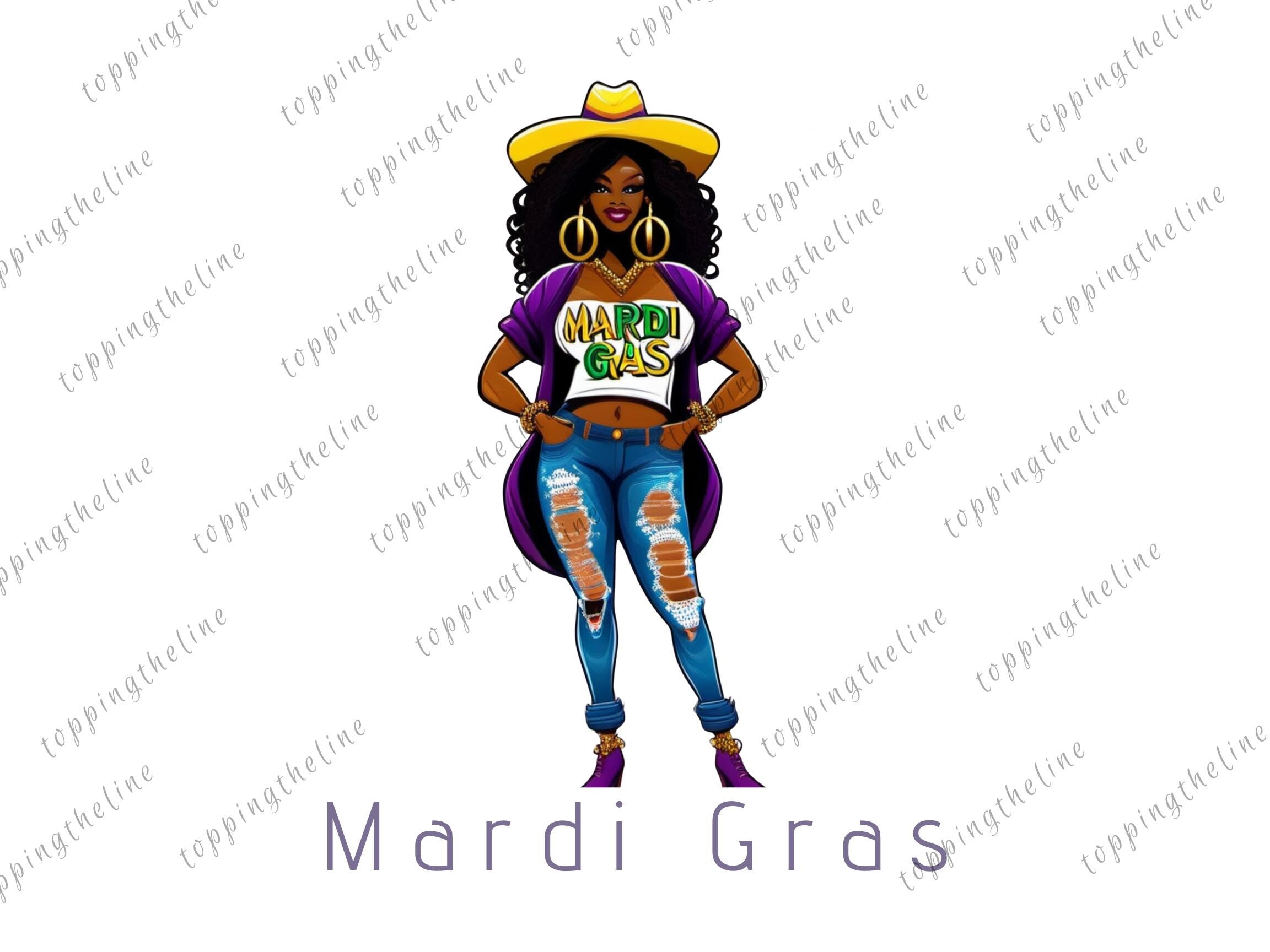 Mardi Gras, Png Sublimation Design, Happy Mardi Gras Png, Black Girl Art, Mardi Gras Carnival Png, Digital Download