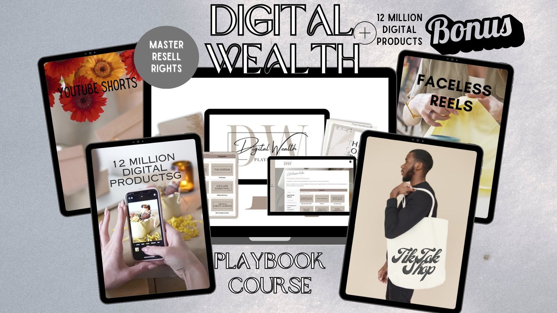 Digital Wealth Playbook  MRR,  Marketing Course Lifetime Access w/ Resell Bonus Ultimate Bonus - 12 Million +MRR, PLR