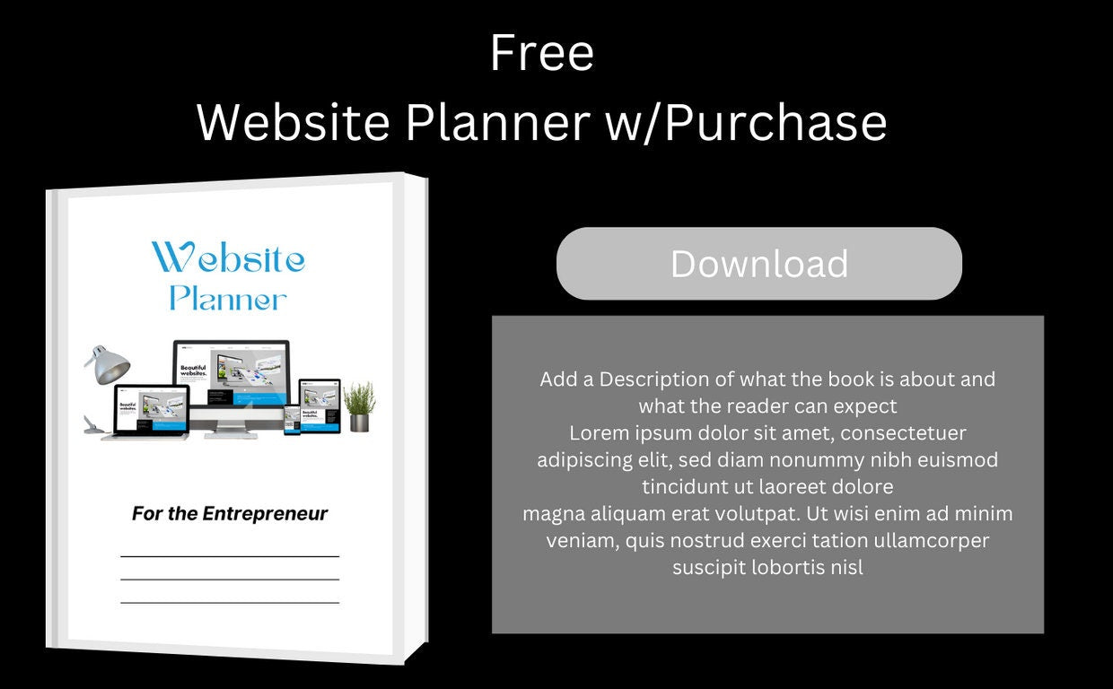 Canva Web/Landing Page Template - Edit in Canva for your E-Book, Journal, Planner. 10-page template Done for You.