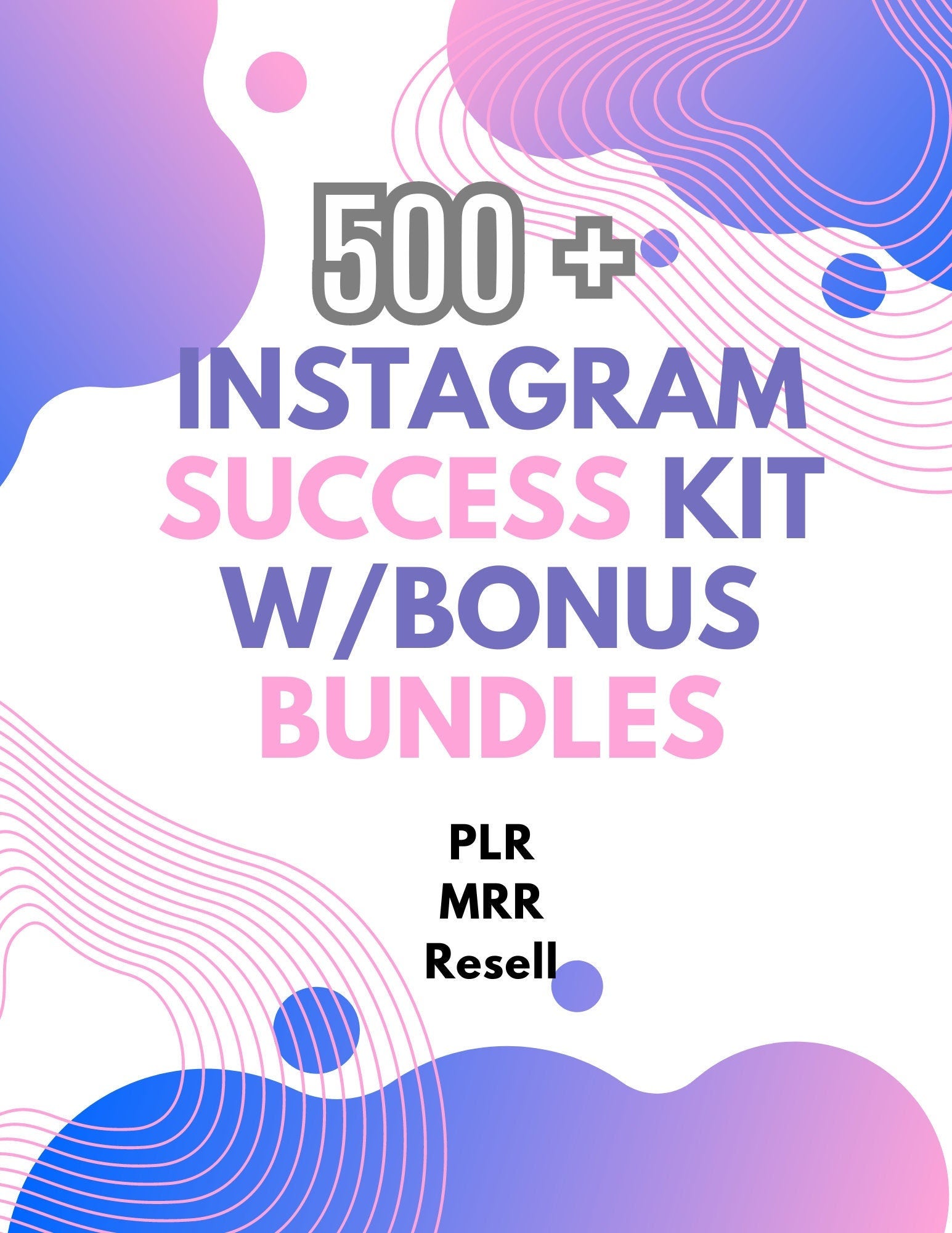 Ultimate Instagram Success Bundle Faceless E-Book, PLR Resell Rights, Over 500 Digital Products w PLR & Resell Rights, Edit In Canva Bonuses