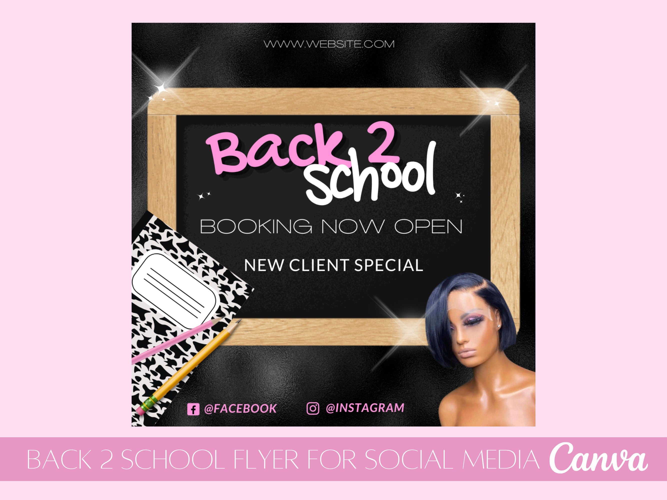 Back 2 school flyer, School Flyer, Booking Flyer, Hair Flyer, book now flyer, canva flyer, booking flyer, booking template, editable flyer