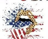 HTV Heat Transfer Vinyl - Labor Day Lips Flag Stars Stripes Leopard USA (10x6 in) + Bonus 3x2.5 in HTV