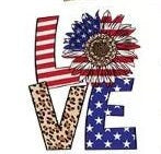 HTV Heat Transfer Vinyl - Labor Day Love Stars Stripes Flower Leopard/Tiger USA (10x6 in) + Bonus 3x2.5 in HTV