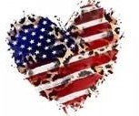 HTV Heat Transfer Vinyl - Labor Day Heart Flag USA (10x6 in) + Bonus 3x2.5 in HTV